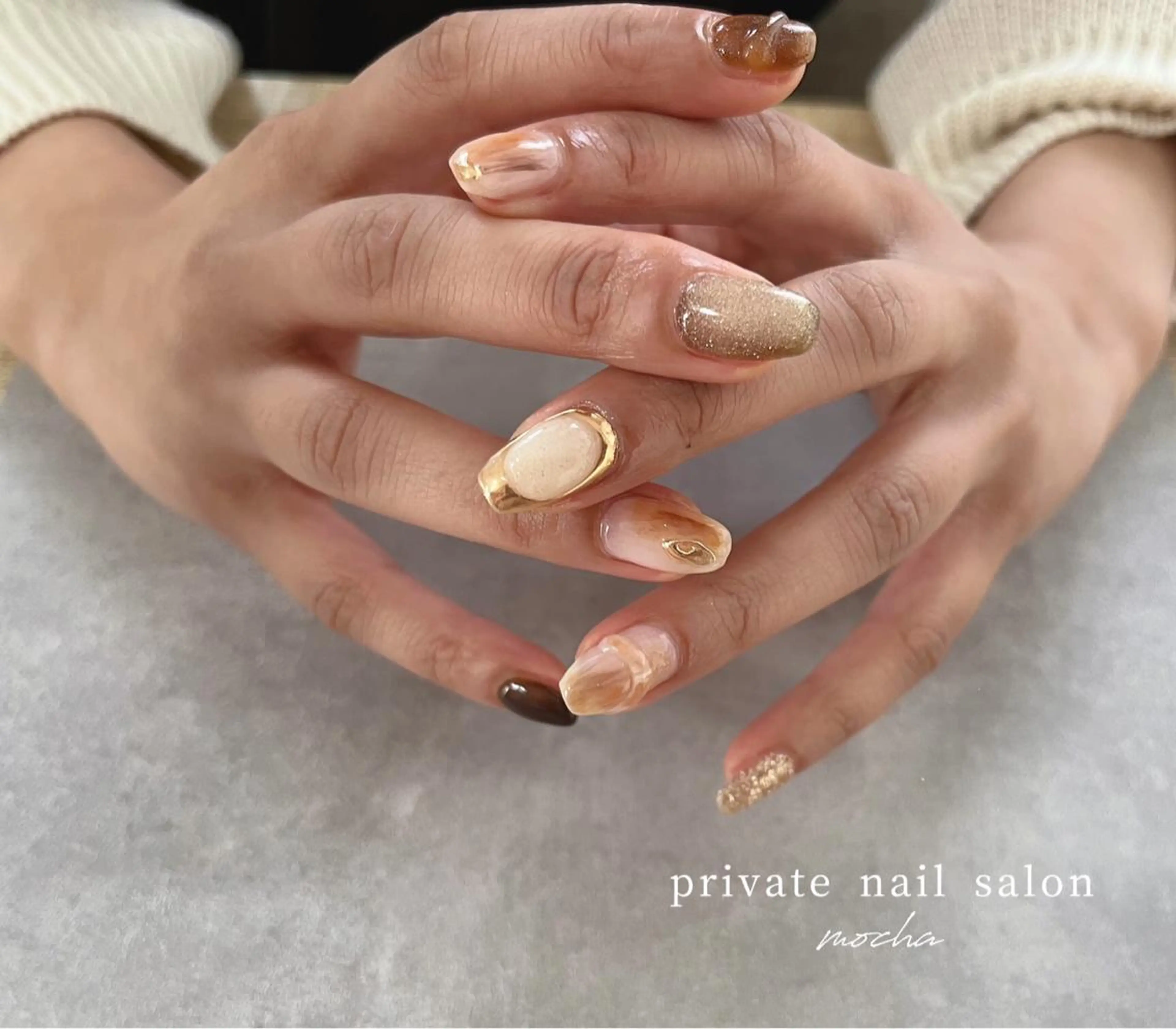 ネイル アートネイル カジュアル チークネイル フレンチネイル ジェルネイル ハンドネイル mocha nailのネイルデザイン