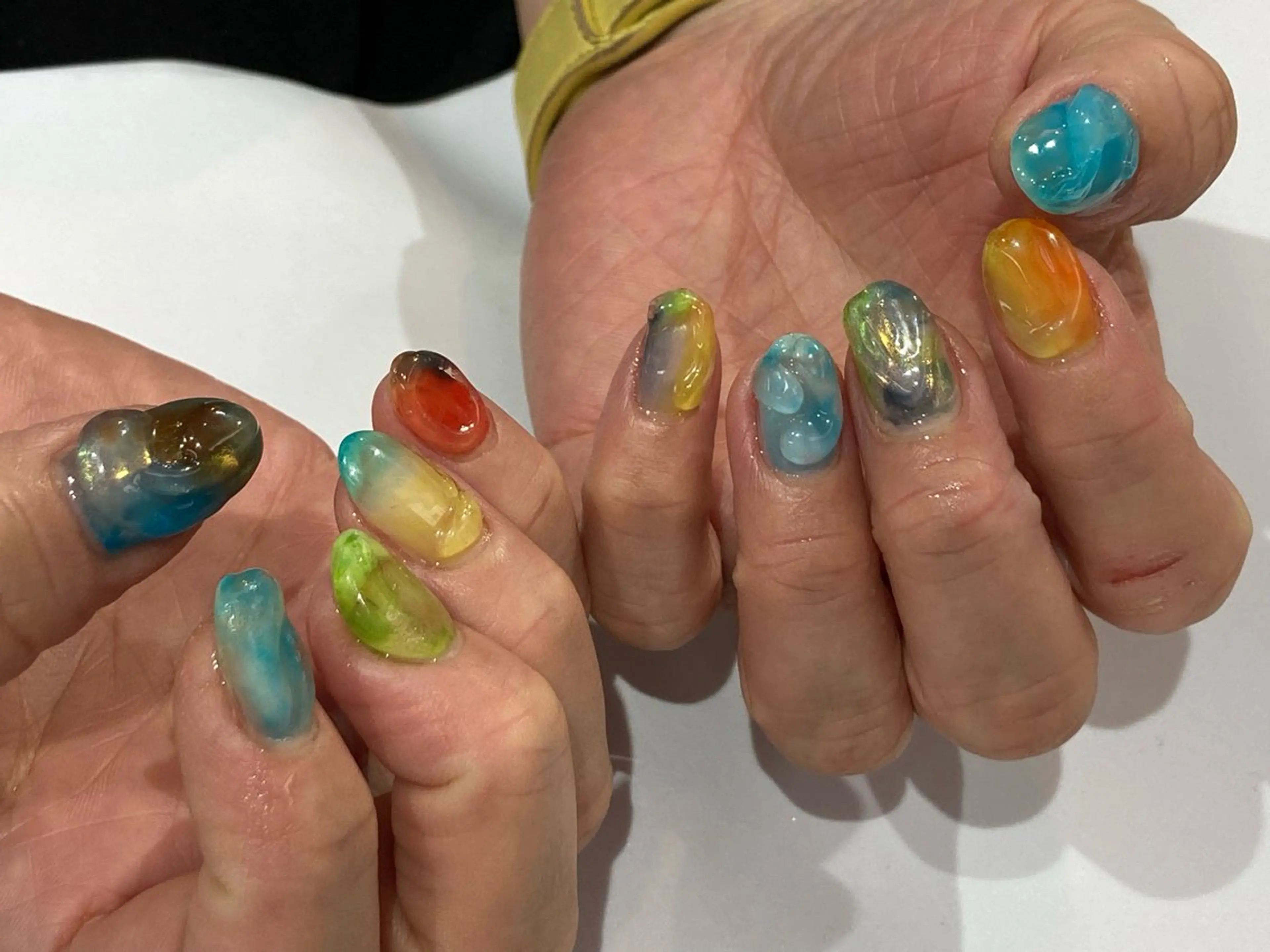 ネイル クリアネイル ぷっくりネイル 【Bright】 Rieのネイルデザイン