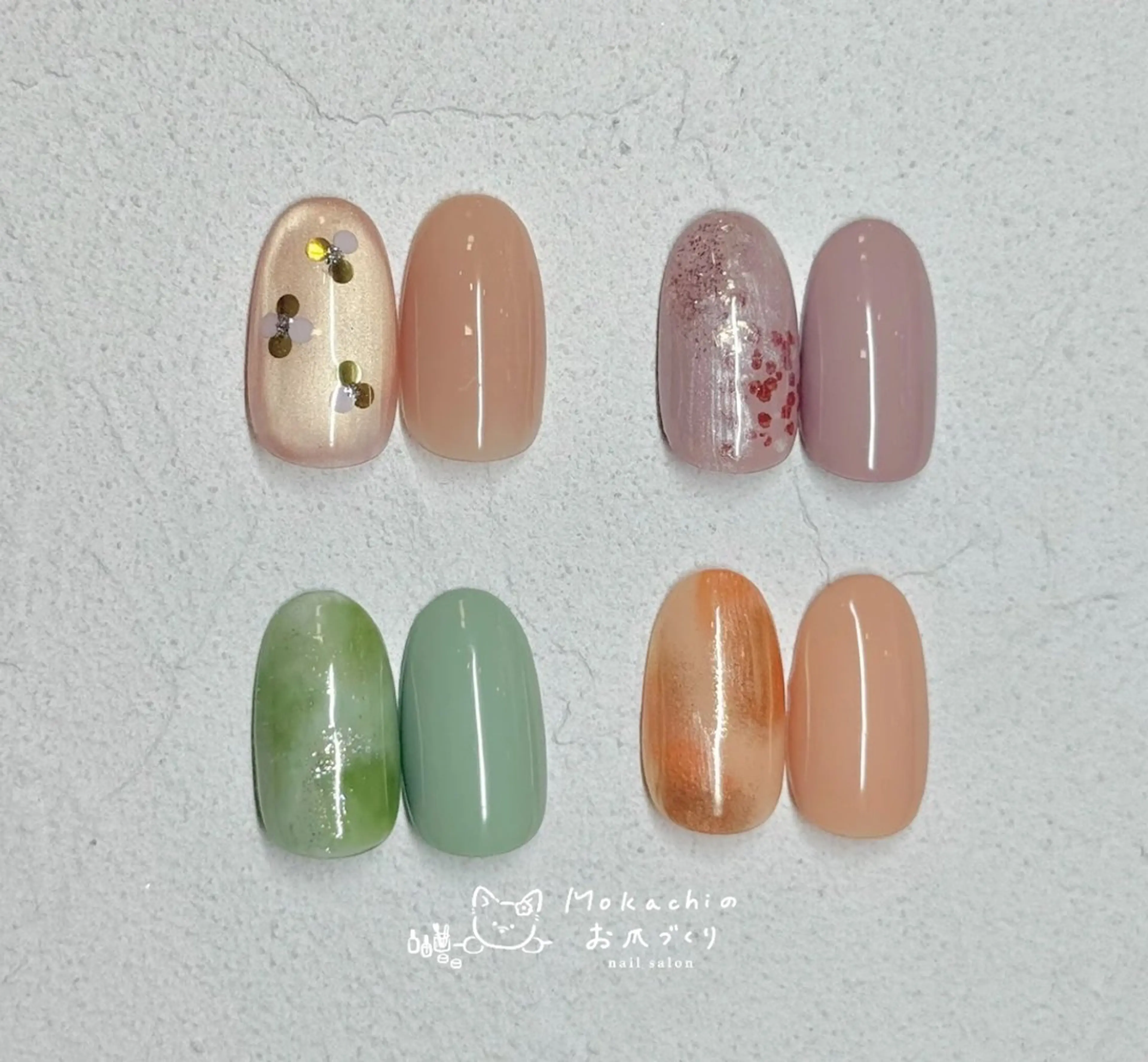 ネイル マグネットネイル オフィスネイル ワンカラーネイル シンプルネイル Mokachiの お爪づくりのネイルデザイン