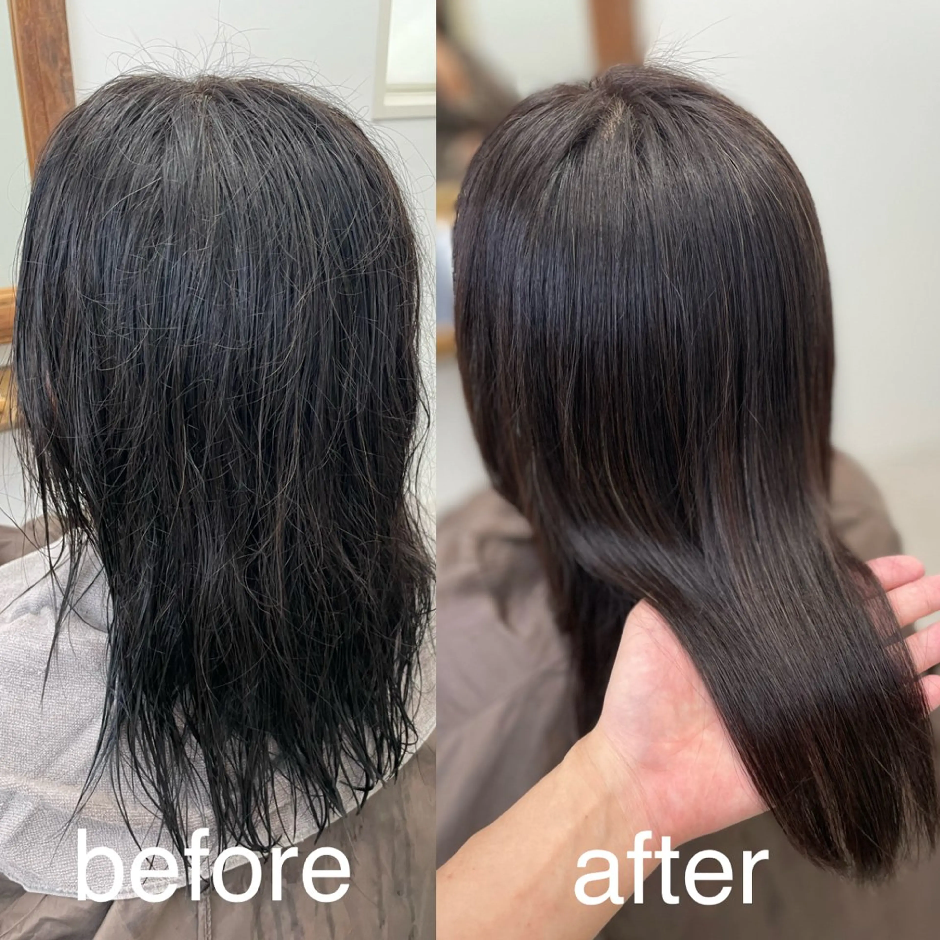 ミディアム カット 縮毛矯正 浅川恵太/縮毛矯正 /ブリーチ縮毛矯正のヘアスタイル