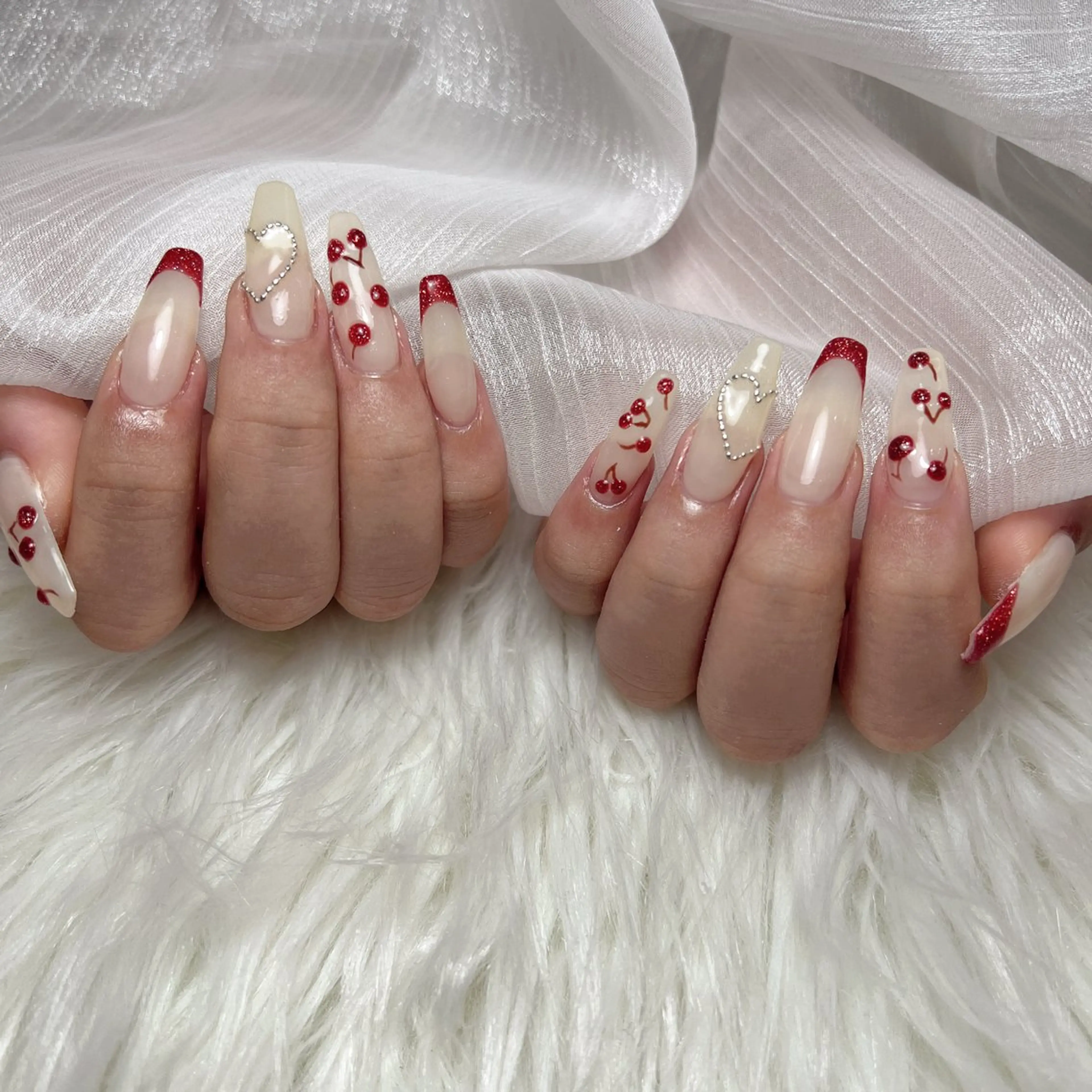 ネイル 長さ出し フットネイル フレンチネイル ガラスフレンチ グラデーション ハンドネイル M2beauty Renaのネイルデザイン