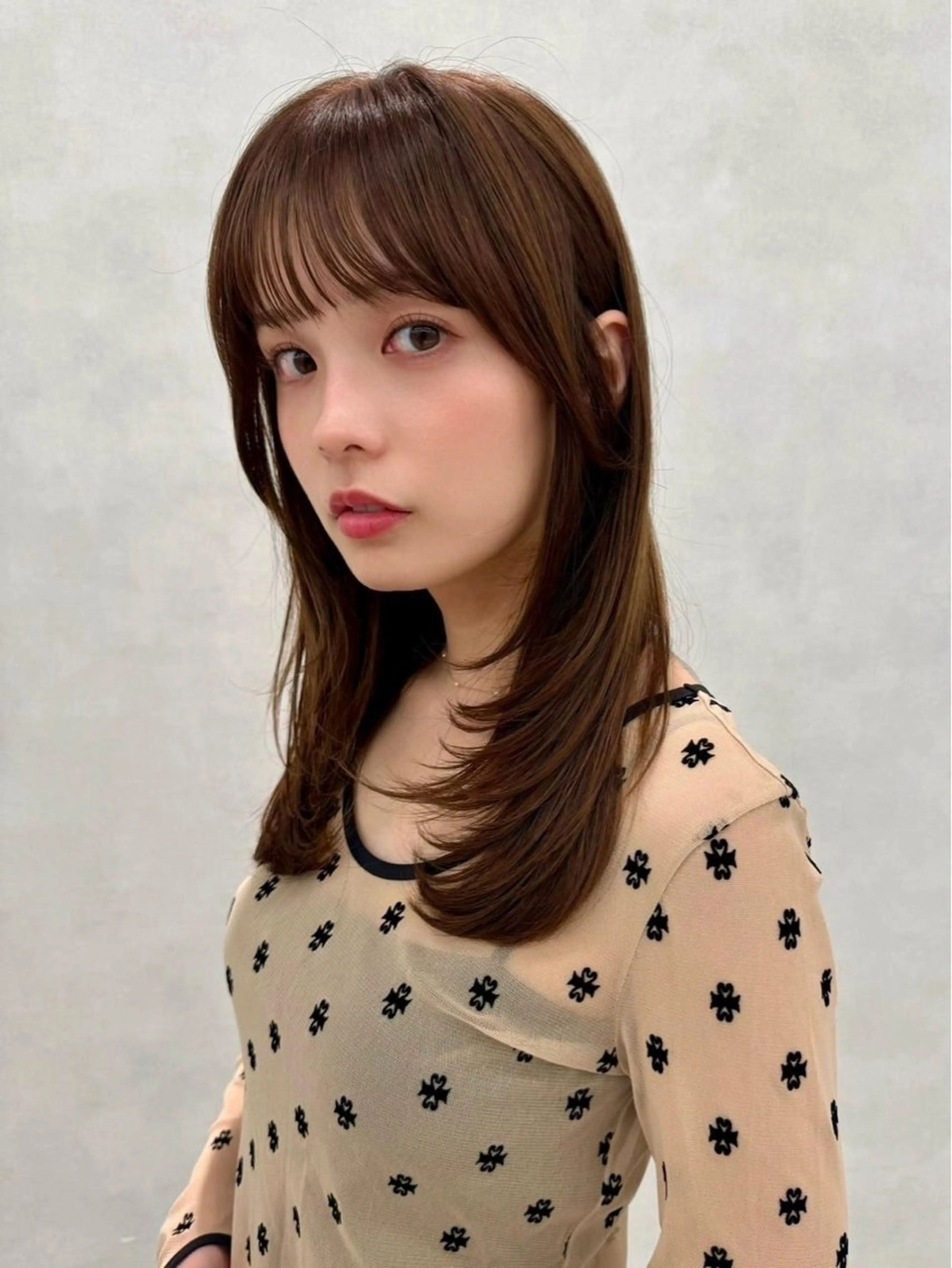 ロング カラー ヘアアレンジ 顔周りカット 韓国風ヘア レイヤーカット 小顔カット カット ヘアカラー ✨レイヤー/ 透明感カラー✨冨永剛のヘアスタイル