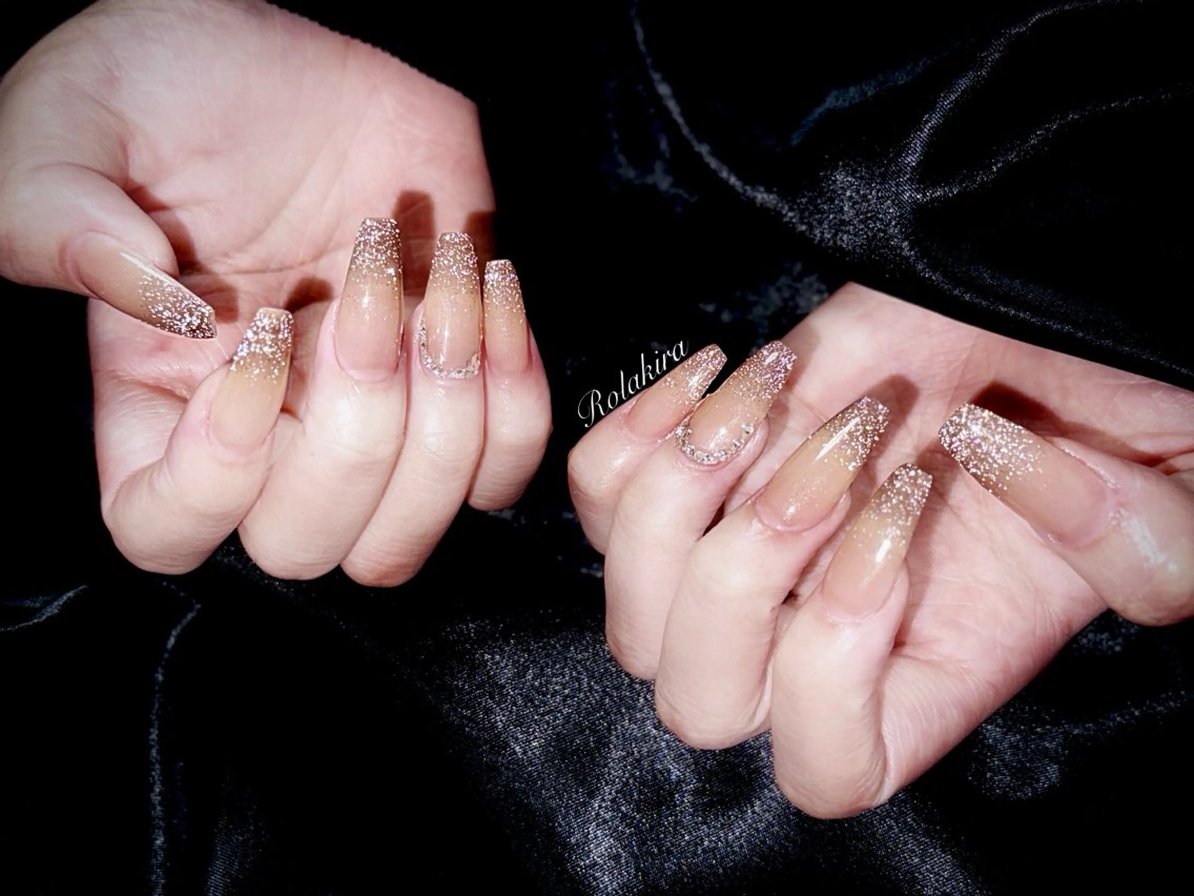 ネイル チークネイル 長さ出し フレンチネイル ジェルネイル 韓国ネイル ハンドネイル Rola kira 麗のネイルデザイン