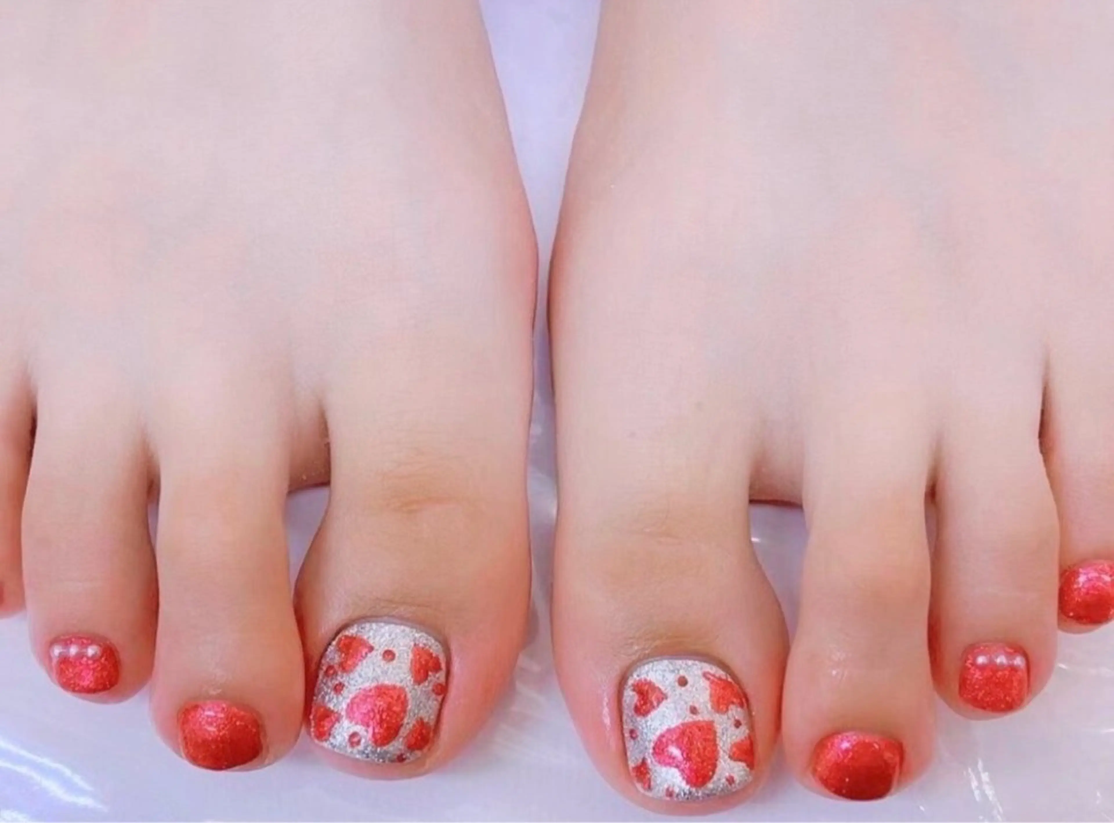 ネイル アートネイル オーロラネイル 長さ出し フラッシュネイル フットネイル フットネイル ╹◡╹Mimoミモ Eye&Nailのマツエク・マツパデザイン