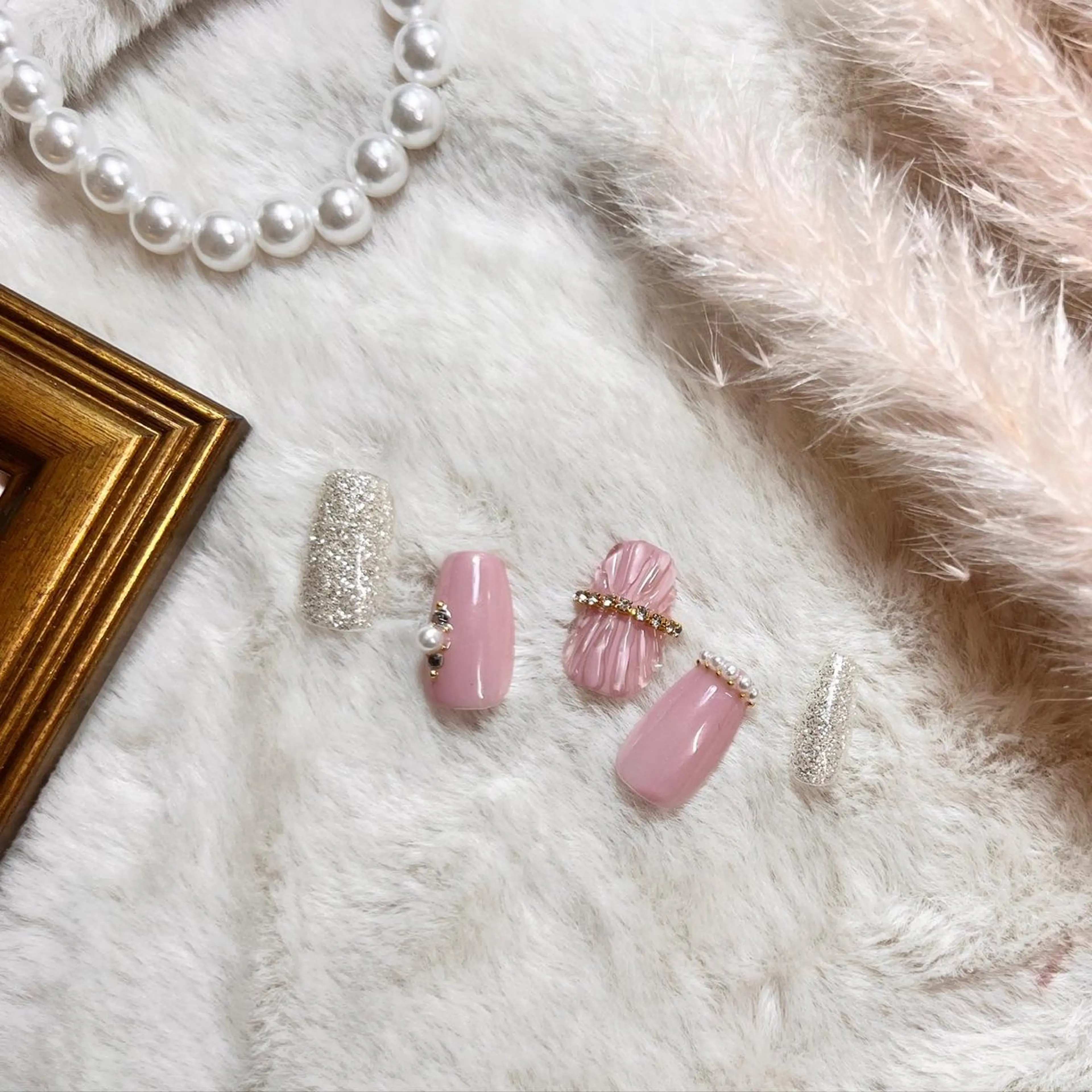 ネイル 韓国ネイル レース LEFTNAILS フィルインニュアンスのネイルデザイン