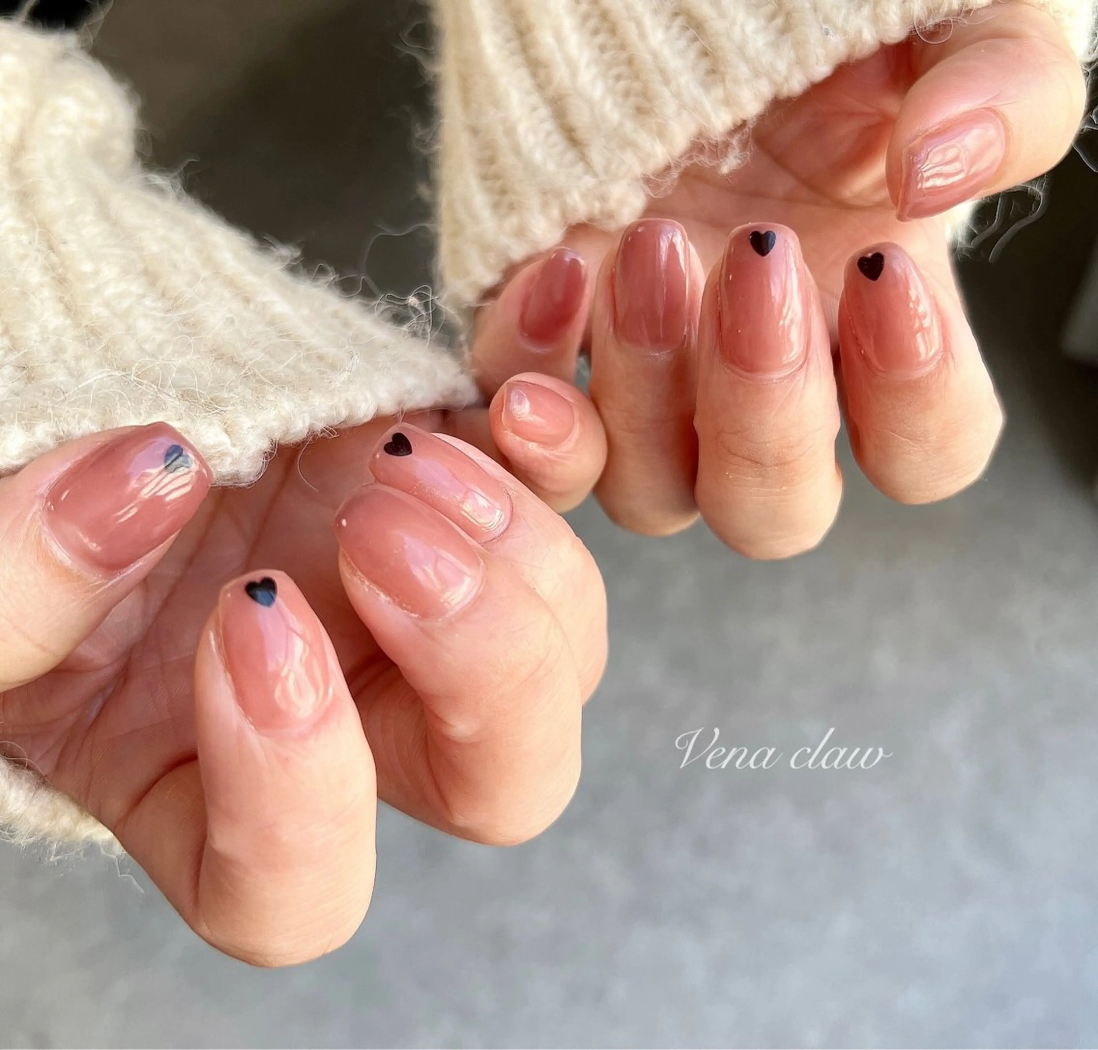 ネイル ハート ピンク Vena clawのネイルデザイン