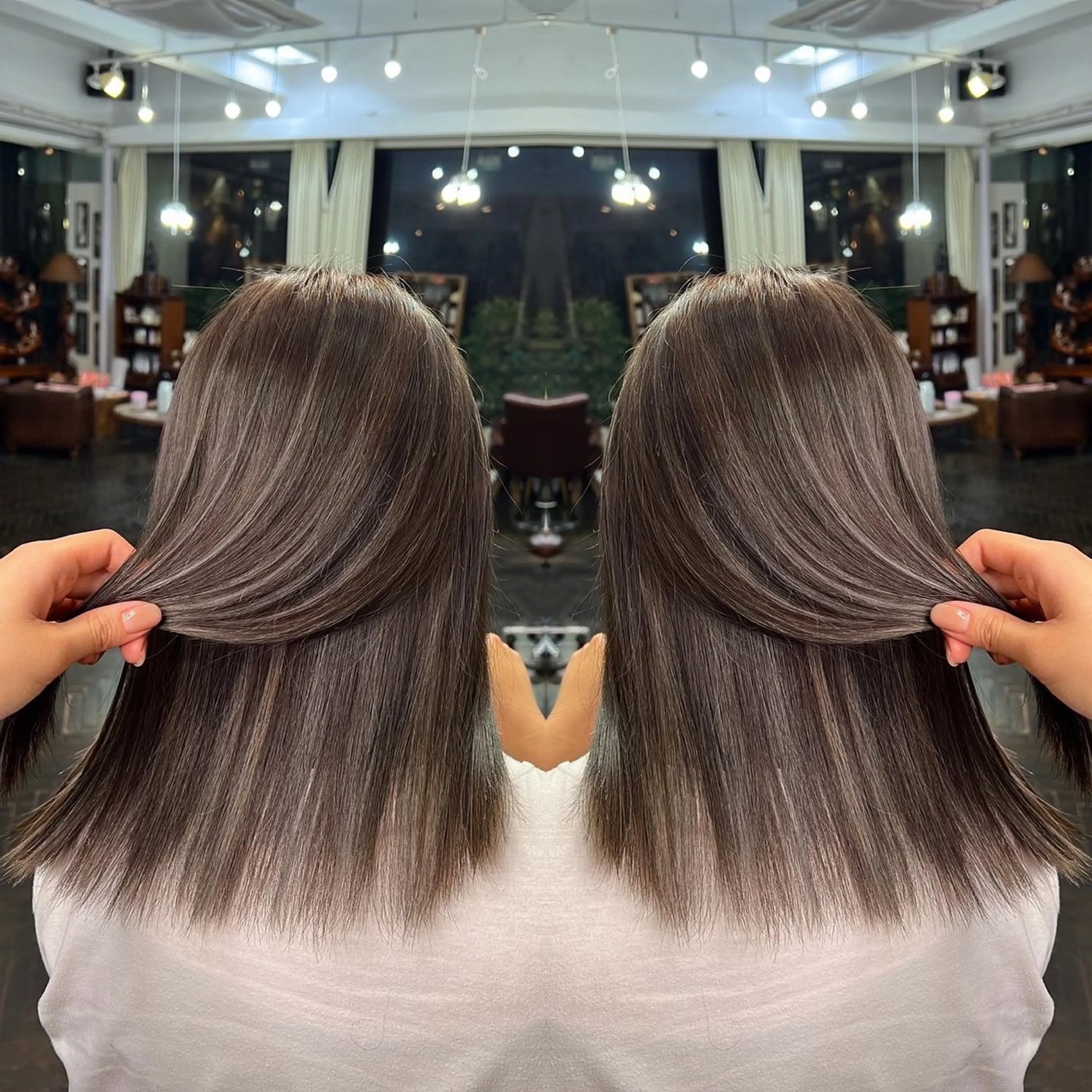 セミロング カラー ハイライト/レイヤー /ハイトーン/AOIのヘアスタイル