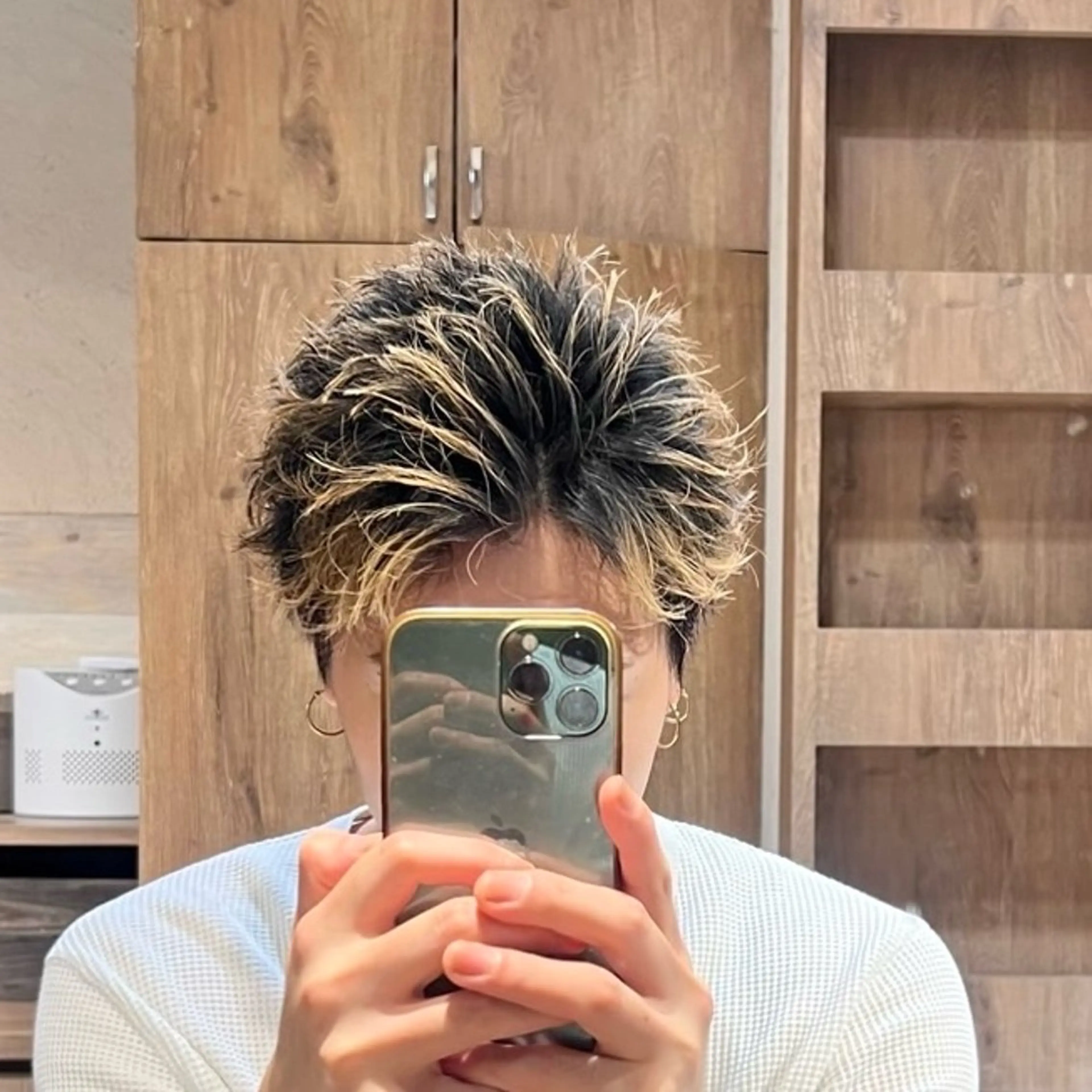 ショート カラー パーマ ヘアアレンジ メンズ カット パーマ 新宿のパーマ職人/ メンズパーマ/石見のヘアスタイル