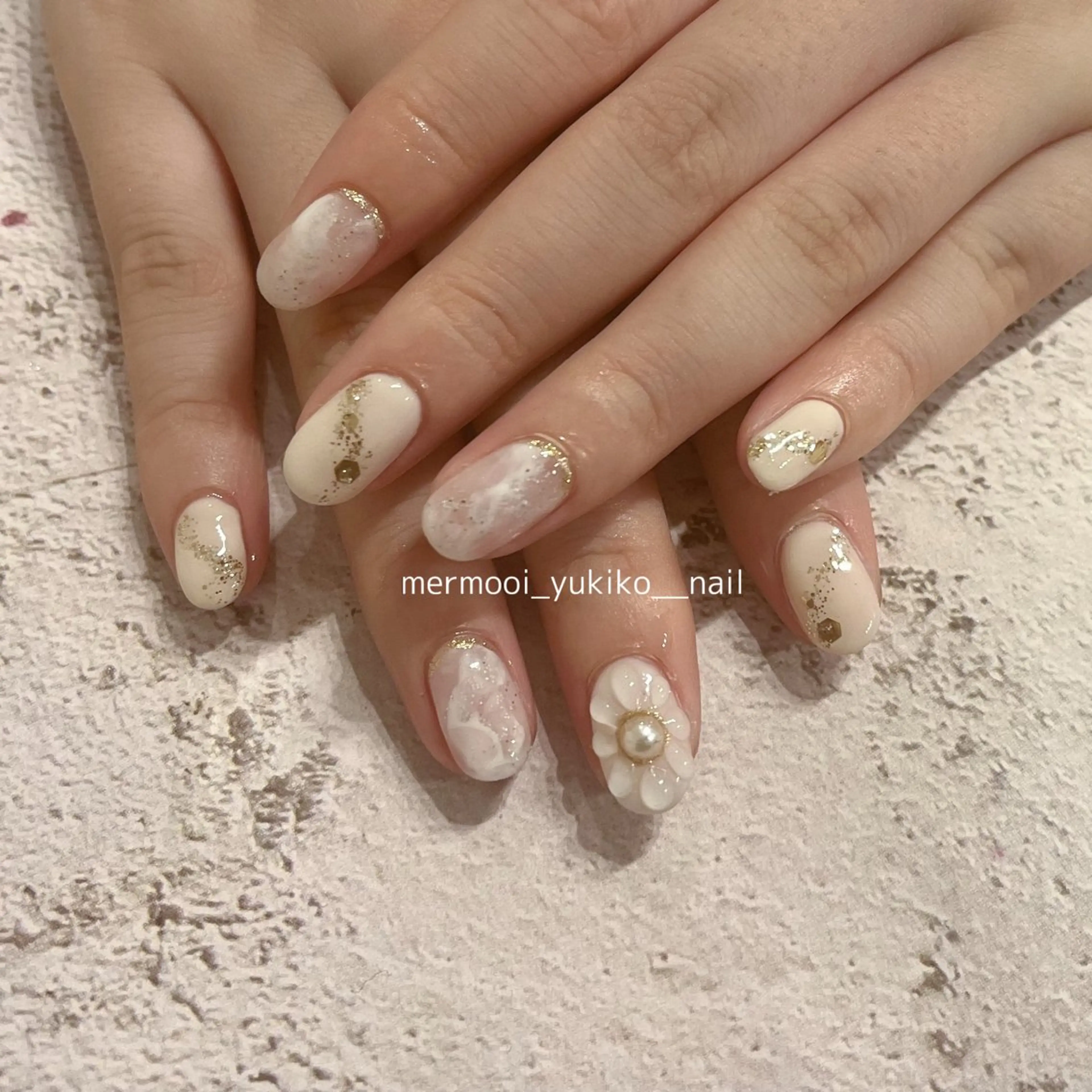 ネイル アートネイル ジェルネイル 韓国ネイル 大理石ネイル(マーブル) ニュアンスネイル melumooi nailのネイルデザイン