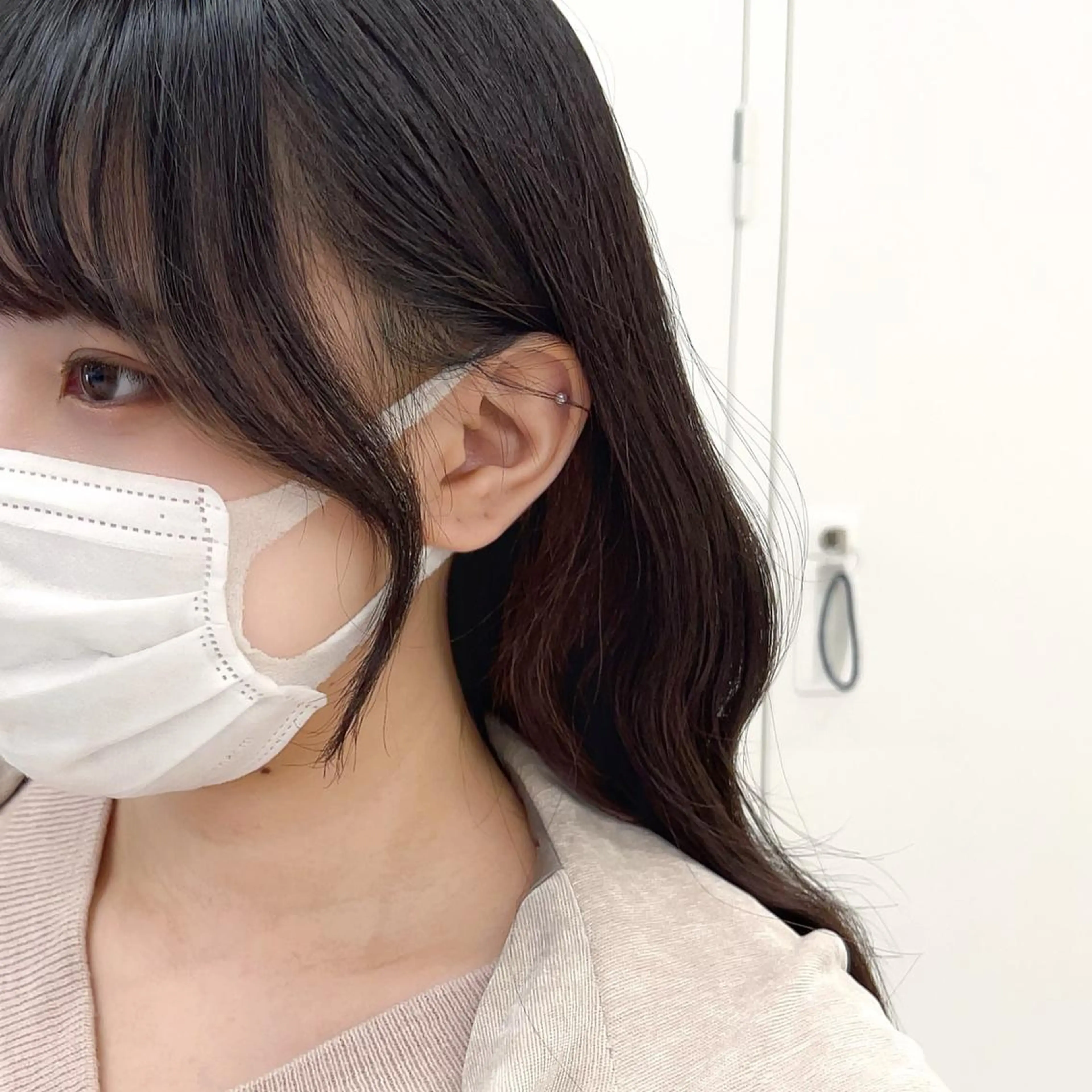 セミロング カラー ブリーチ 透明感カラー ブリーチなしカラー 顔周りカット 韓国風ヘア カット ヘアカラー トリートメント 韓国ヘア☁️ mitsukiのヘアスタイル