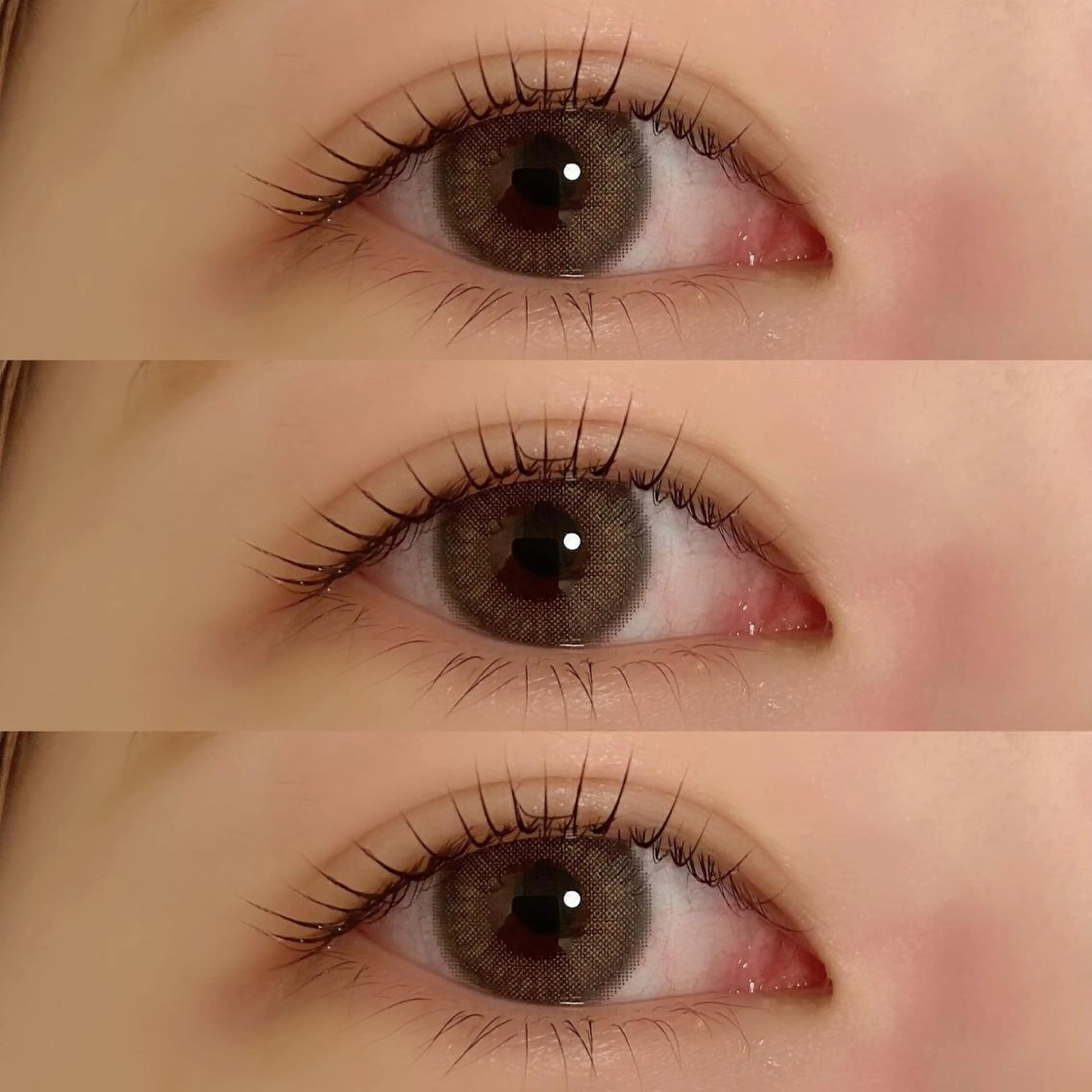 マツエク・マツパ 束感まつ毛 フラットラッシュ 韓国風マツエク パリジェンヌラッシュリフト ボリュームラッシュ 肌に馴染むハイトーン /ミルクティーカラーのヘアスタイル