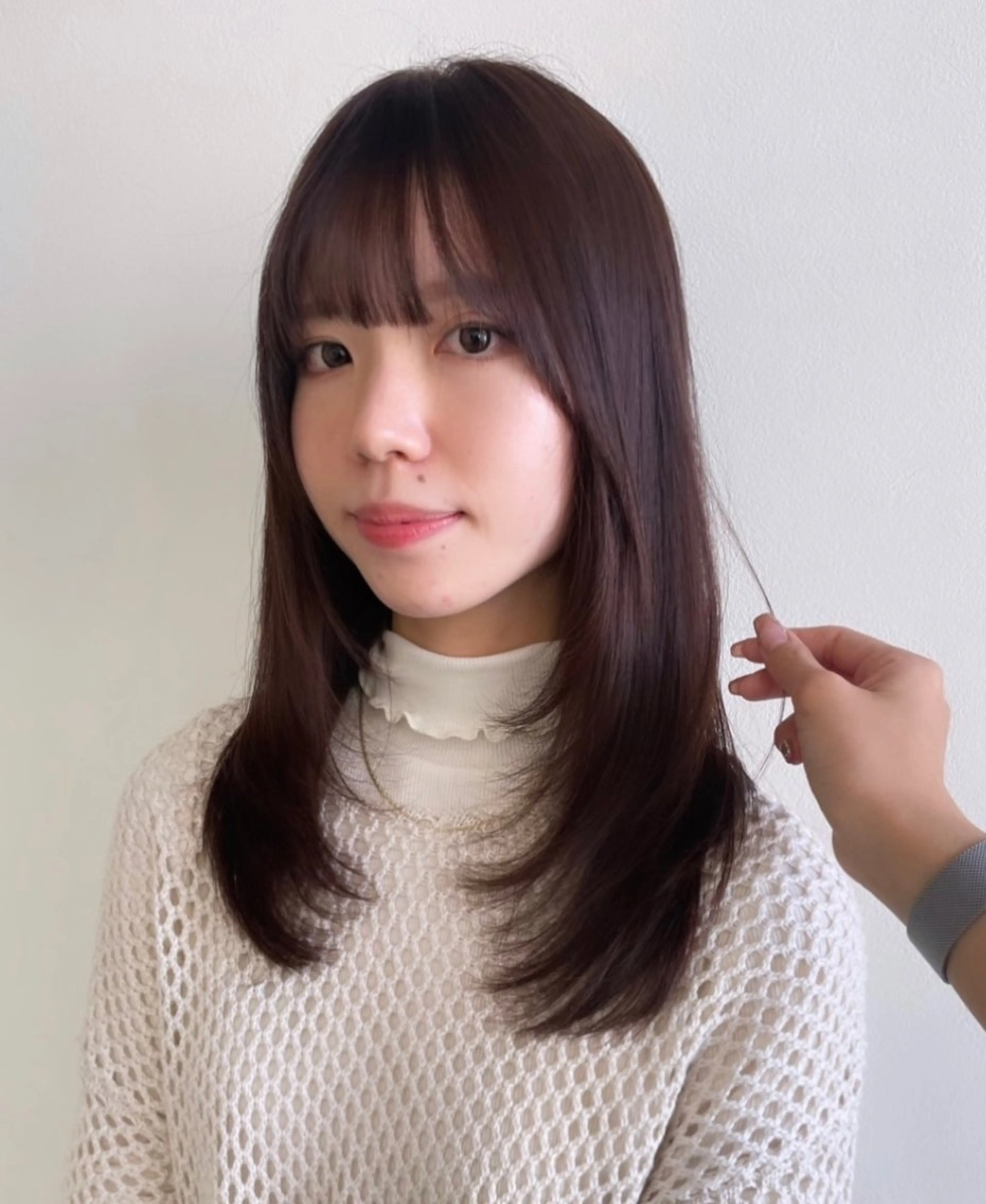 セミロング カラー ブラウンカラー ラベンダーカラー ラベンダーブラウン レイヤーカット risako🇰🇷 韓国ヘア/レイヤーのヘアスタイル