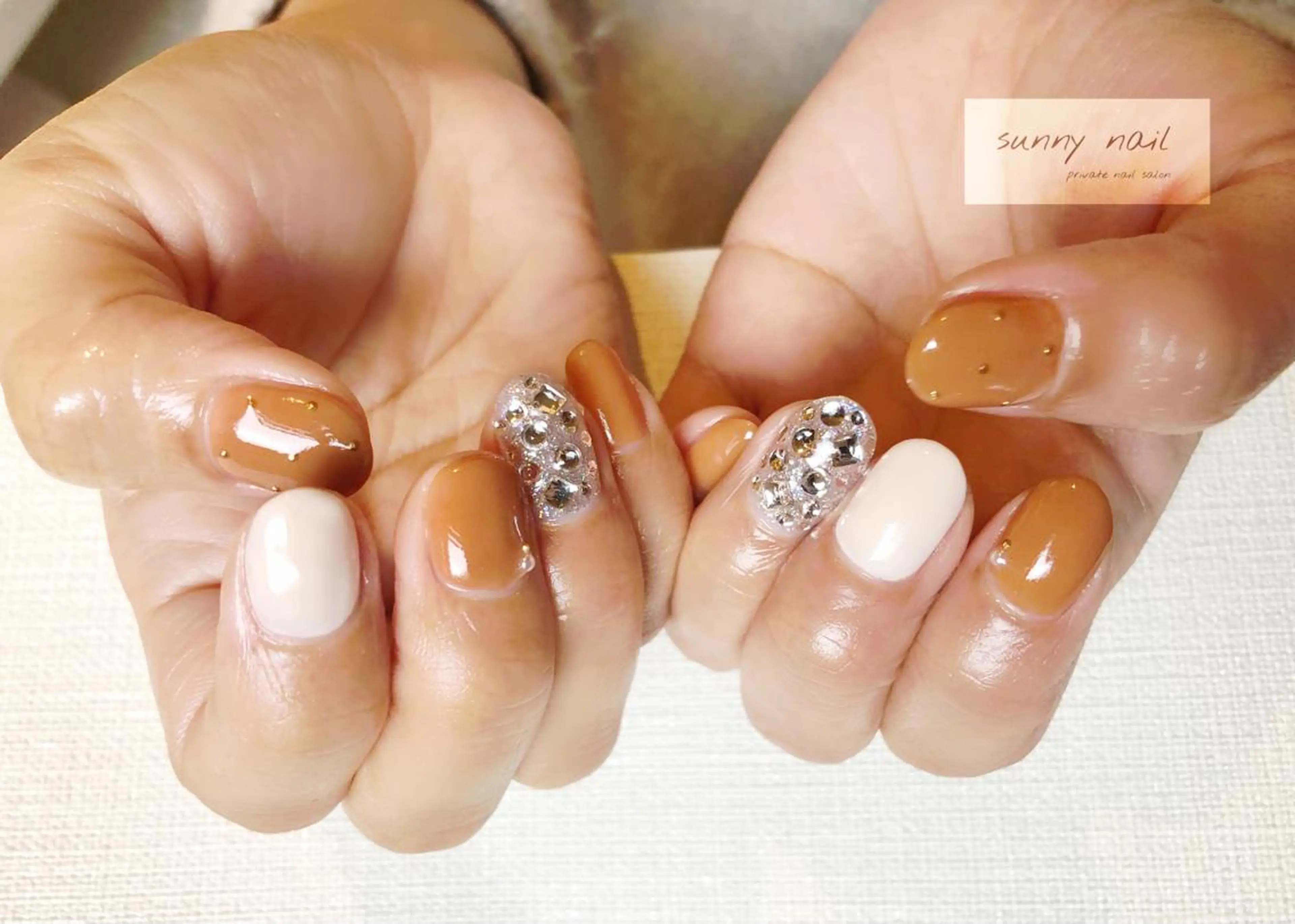 ネイル アートネイル ブラウン クリアネイル ジェルネイル ニュアンスネイル sunny nailのネイルデザイン