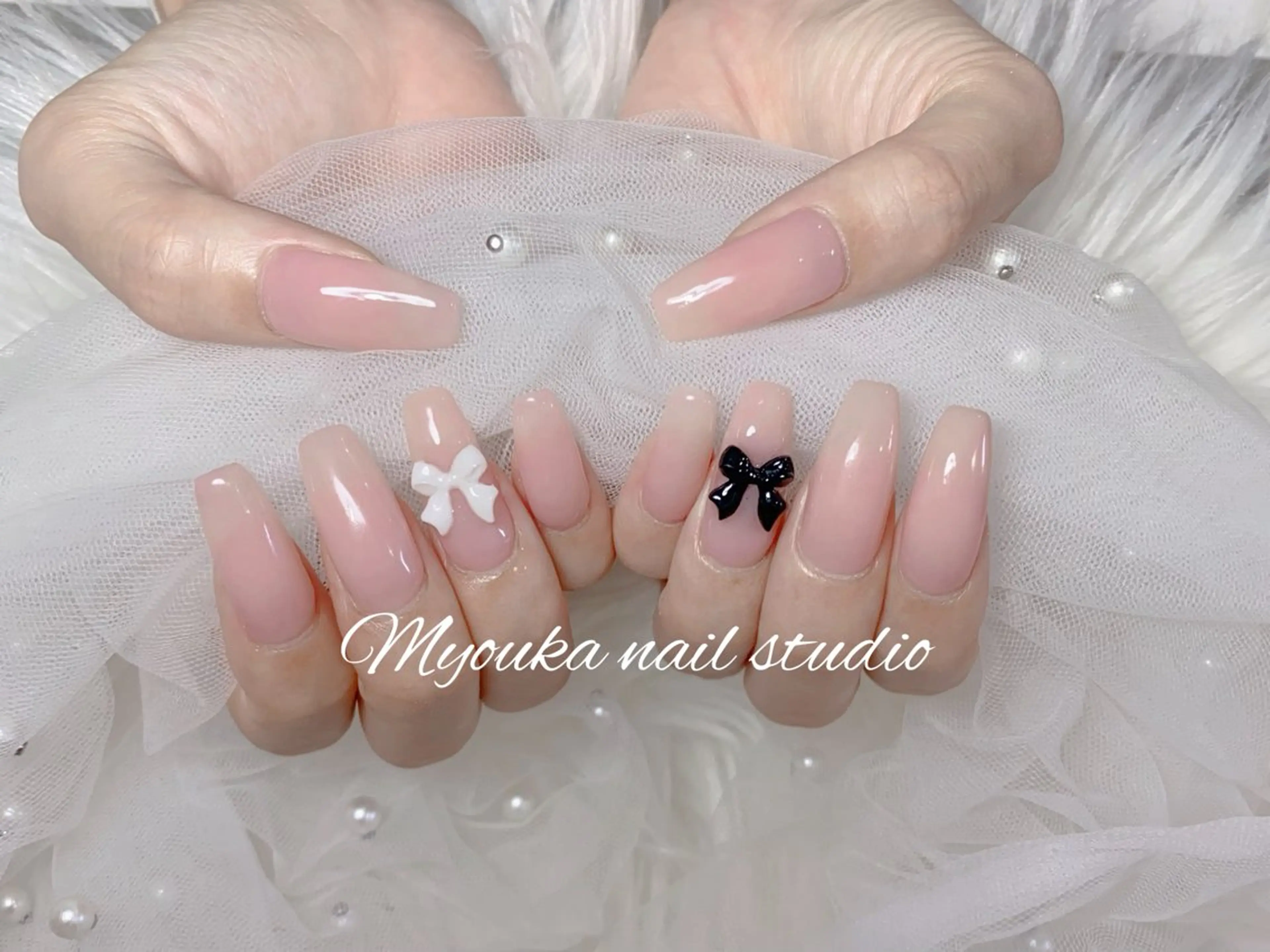 ネイル チークネイル 長さ出し フットネイル ジェルネイル グラデーション ハンドネイル ハンドケア Myouka 板橋区大山駅前店のネイルデザイン