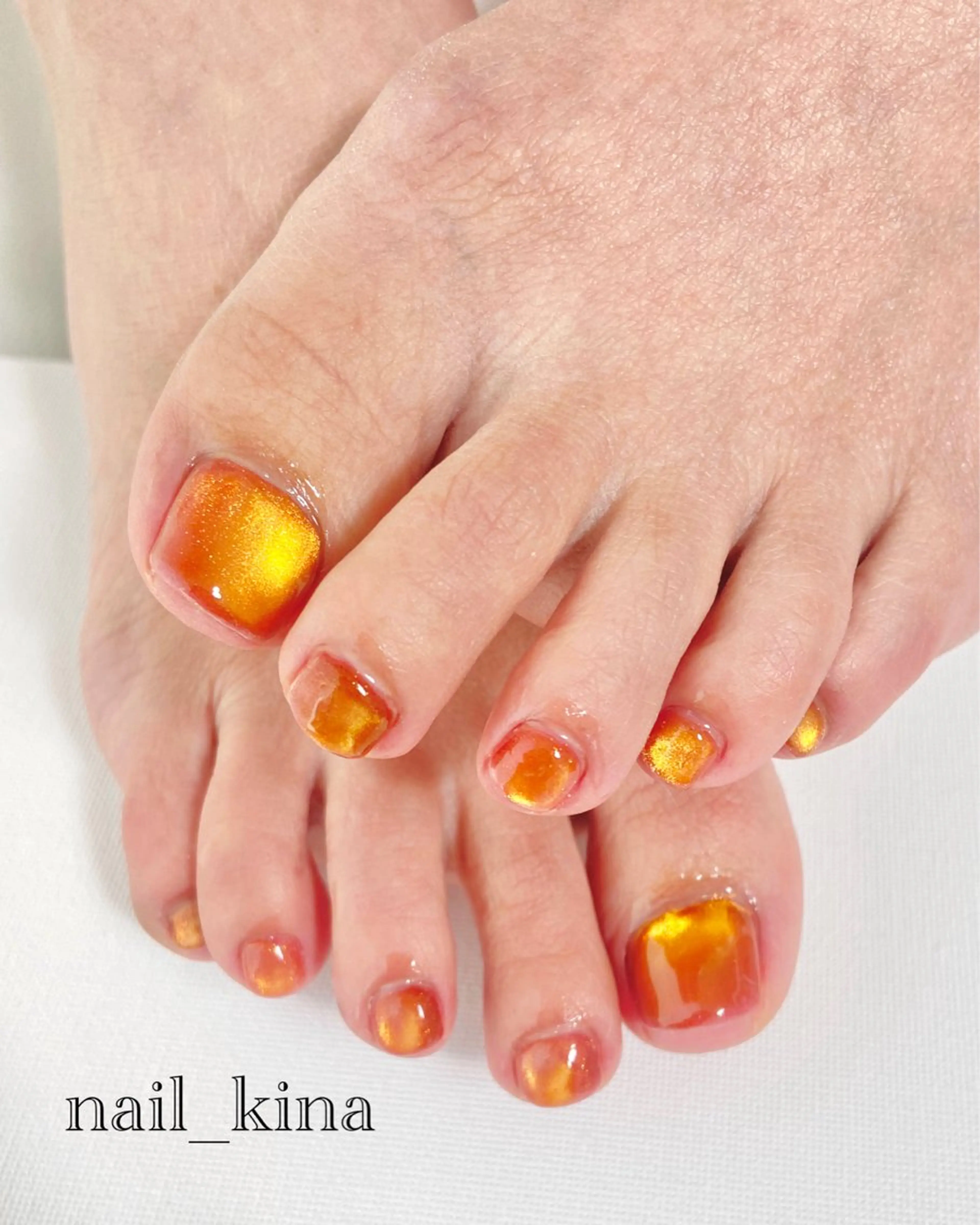 ネイル フットネイル マグネットネイル マグネットワンカラー ワンカラーネイル nail_ kinaのネイルデザイン