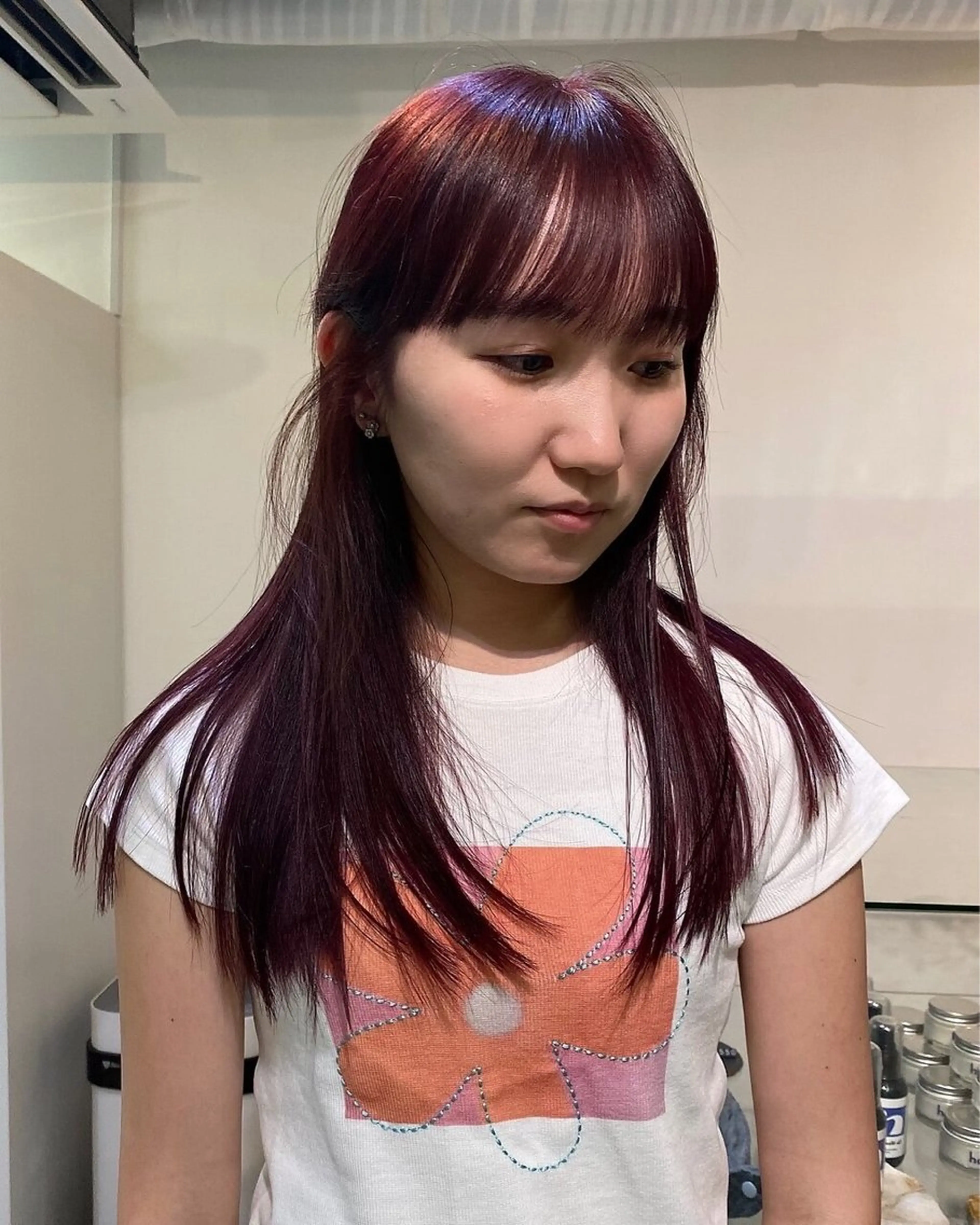 カラー レッドカラー sora /透明感カラーのヘアスタイル