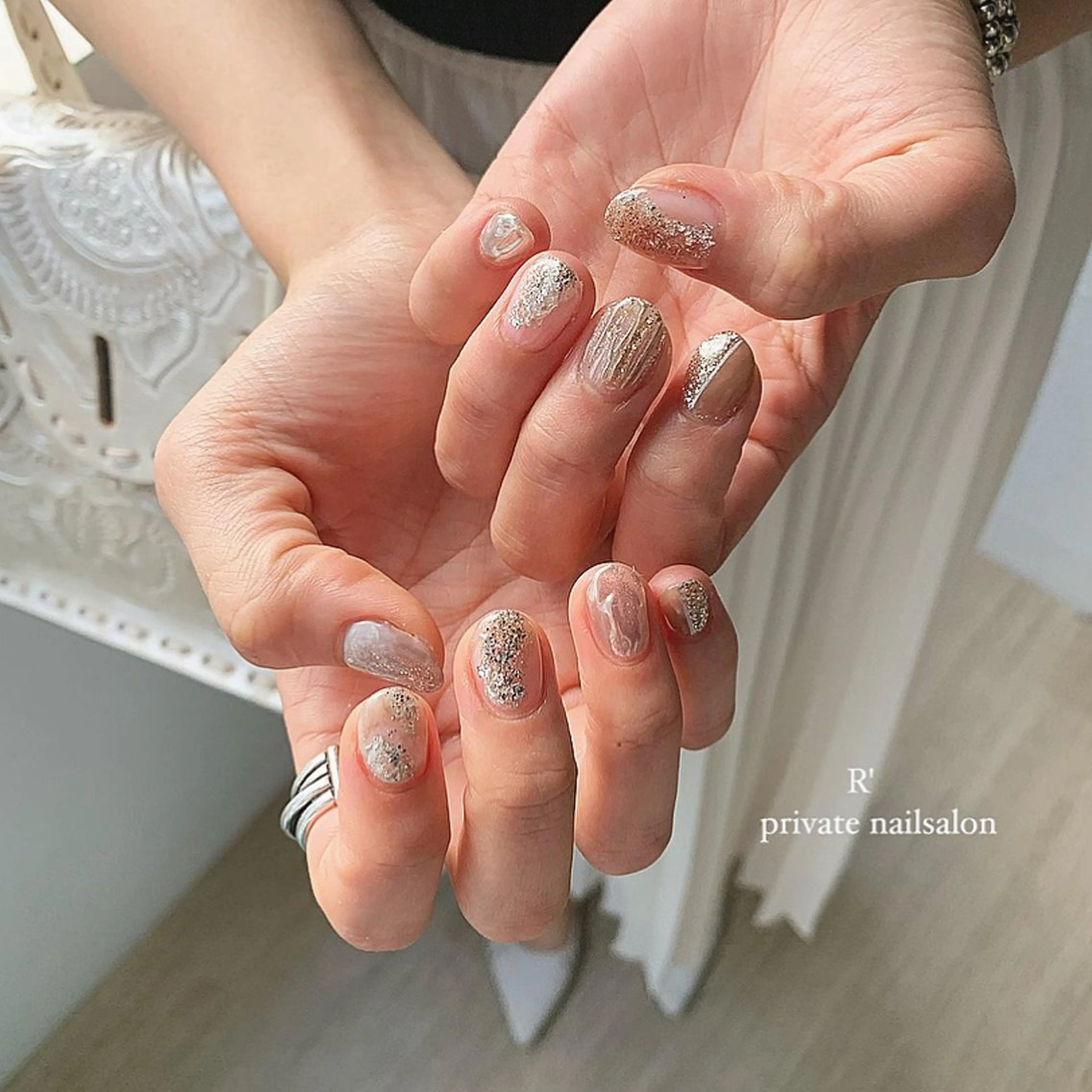 ネイル ニュアンスネイル シルバー Bersinar nail(rina)のネイルデザイン