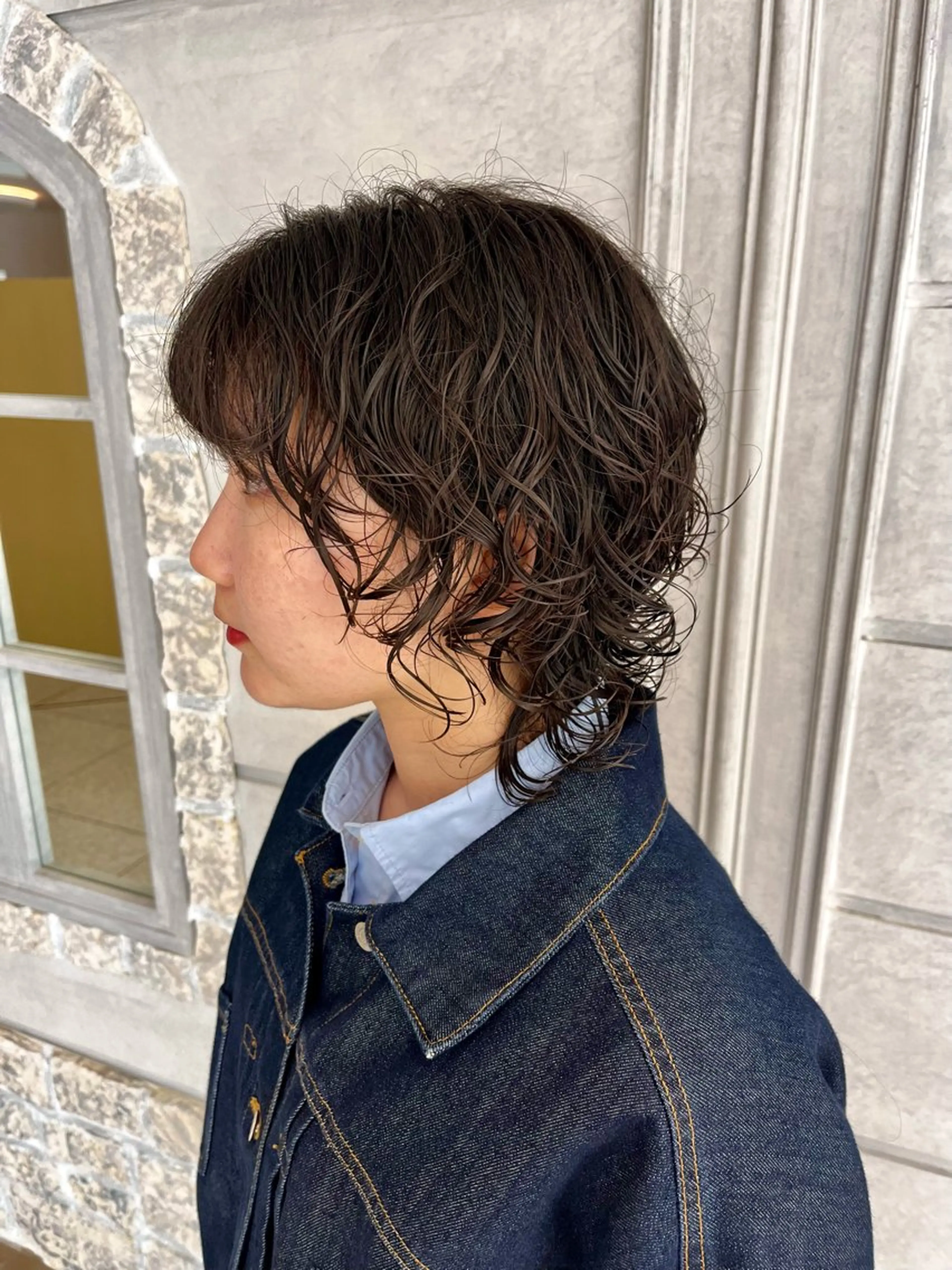 ミディアム パーマ 磯山 直貴のヘアスタイル