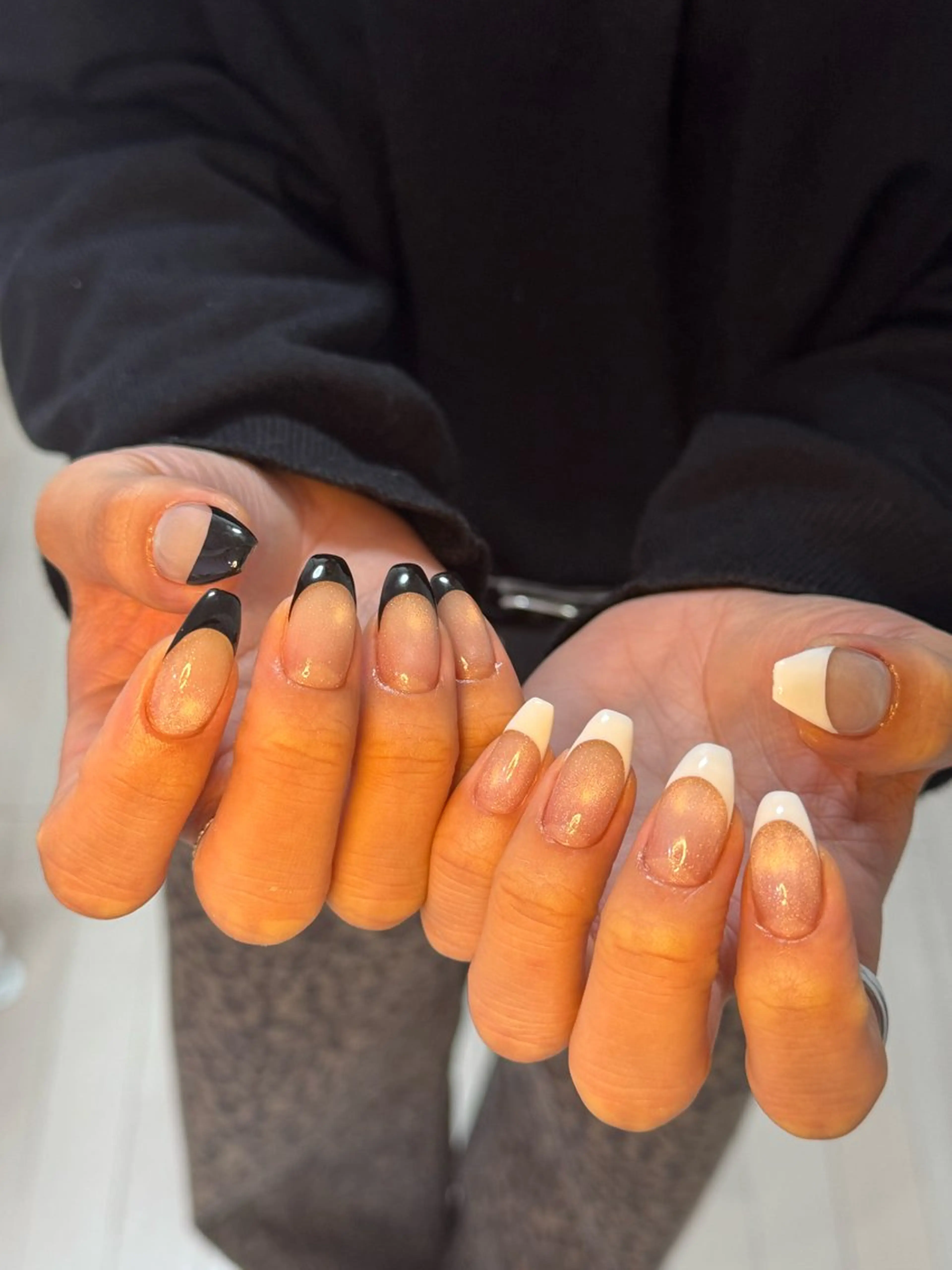 ネイル アートネイル オーロラネイル チークネイル フレンチネイル ガラスフレンチ ハンドネイル 🎀🎀YooLi Nail Salonのネイルデザイン