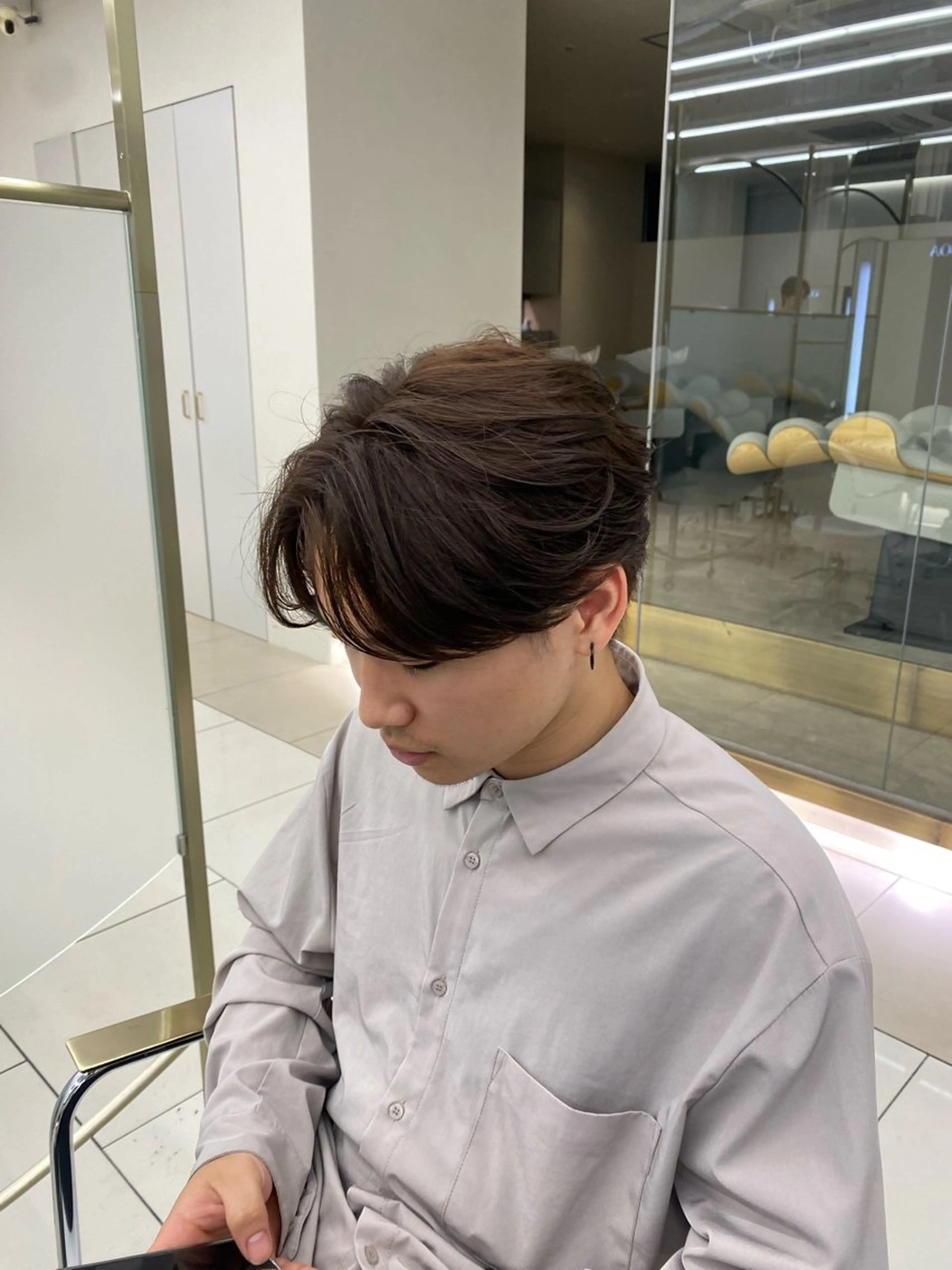 ショート カラー メンズ 透明感カラー🫧銀座 sana໒꒱· ﾟのヘアスタイル