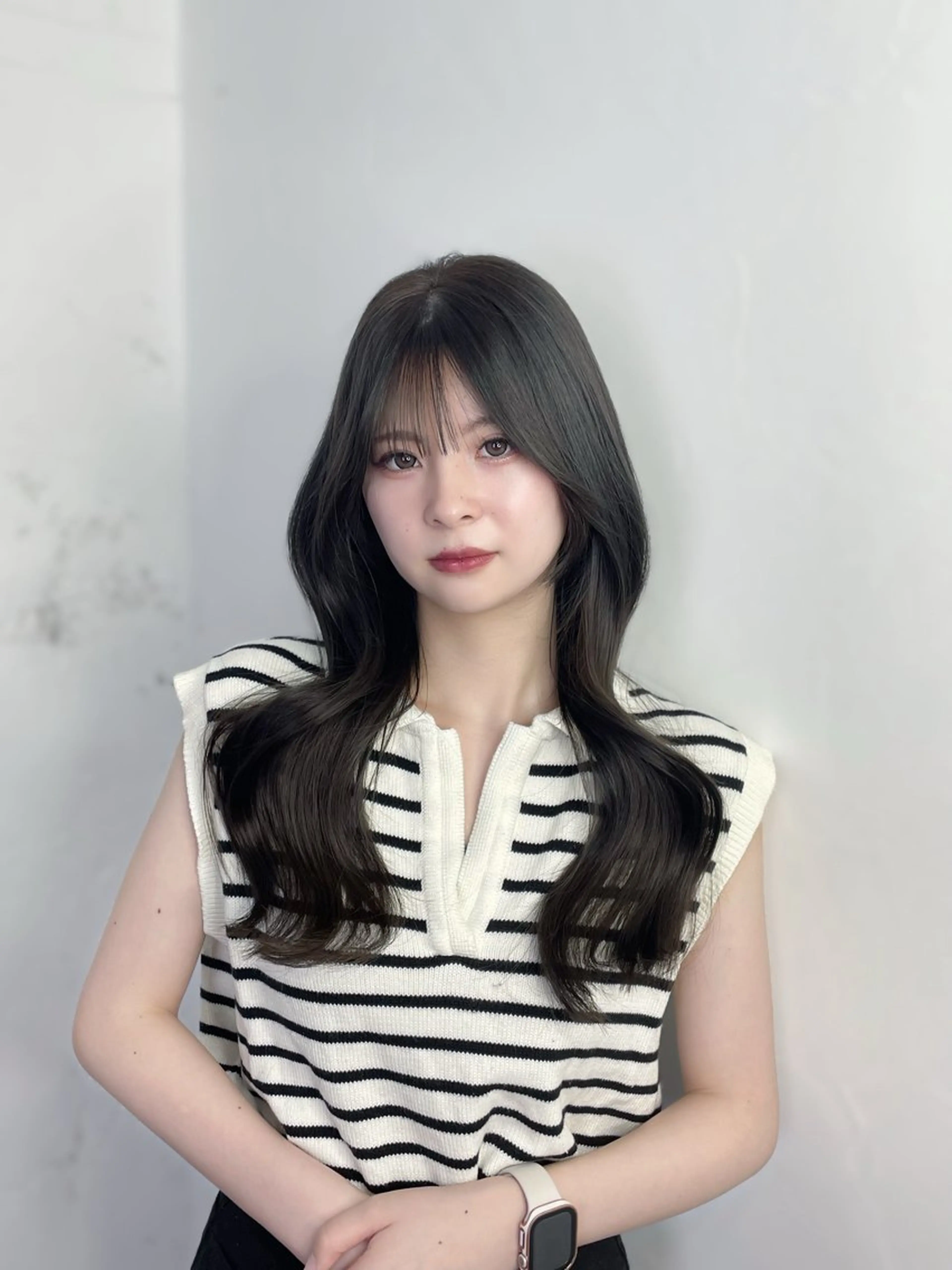 ロング MINAMO 韓国レイヤーのヘアスタイル