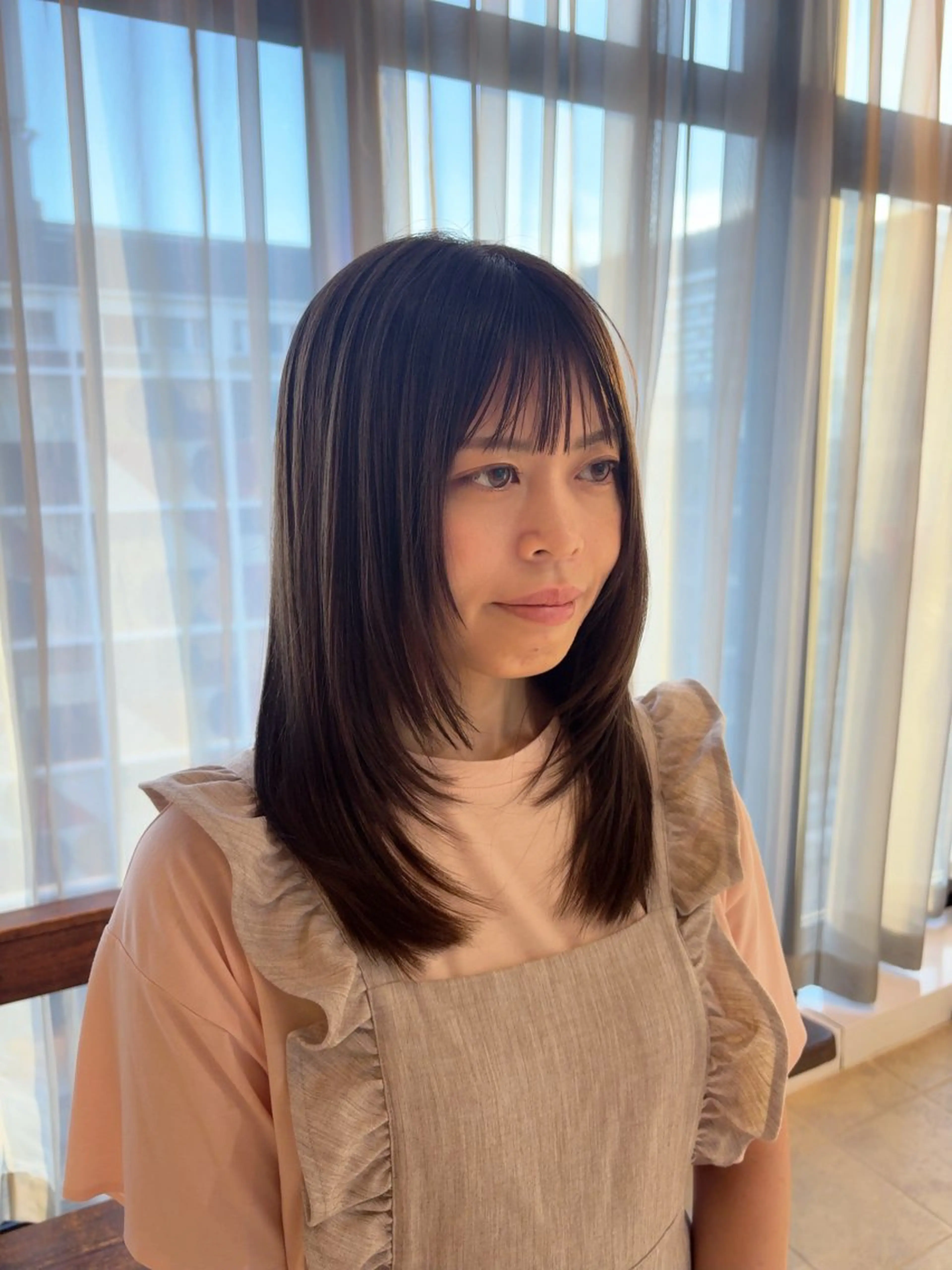 ミディアム カット ヘアカラー ✨艶髪／透明感カラー ミユ💜のヘアスタイル