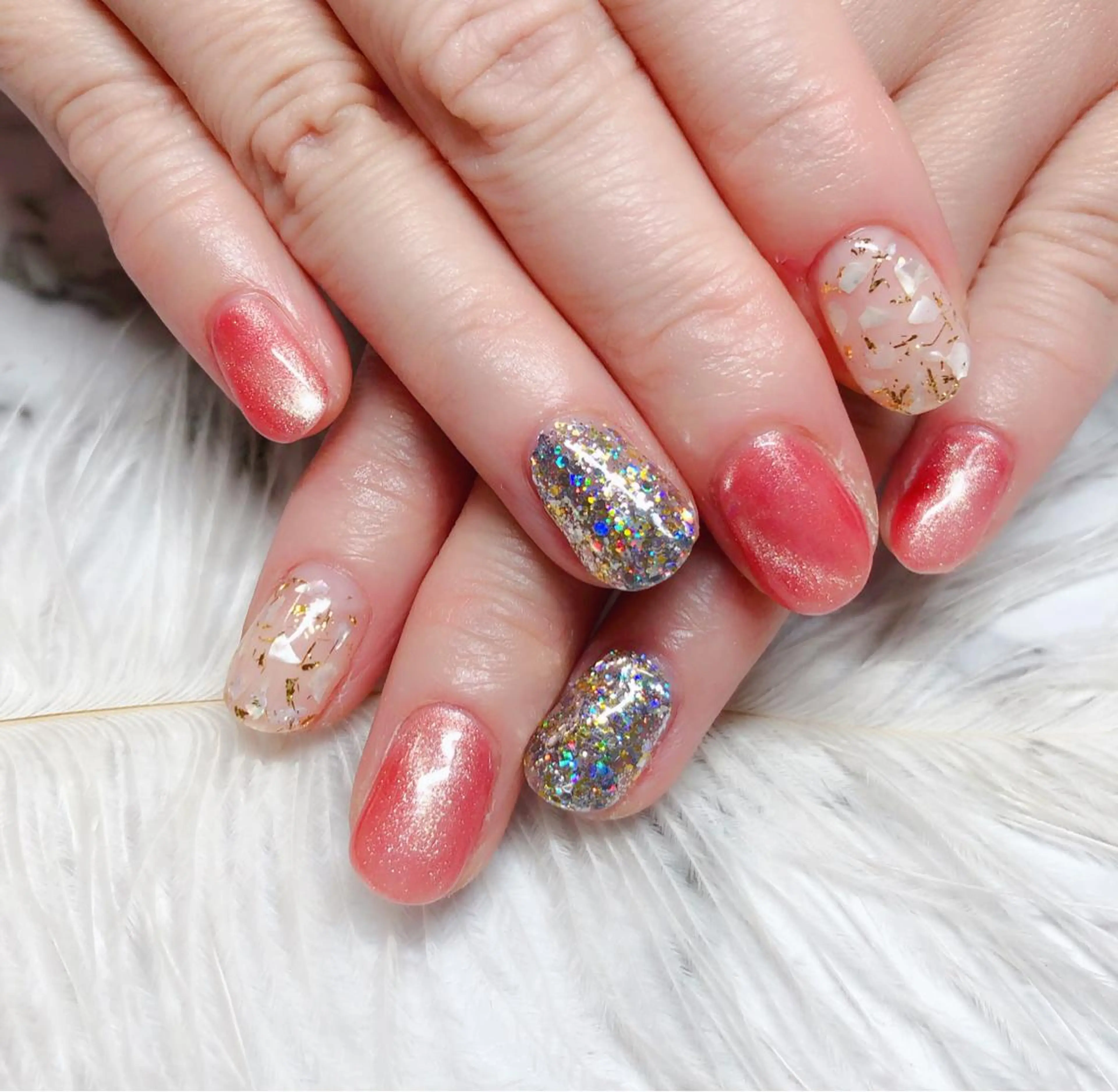 ネイル ハンドネイル マジック ミラーのネイルデザイン