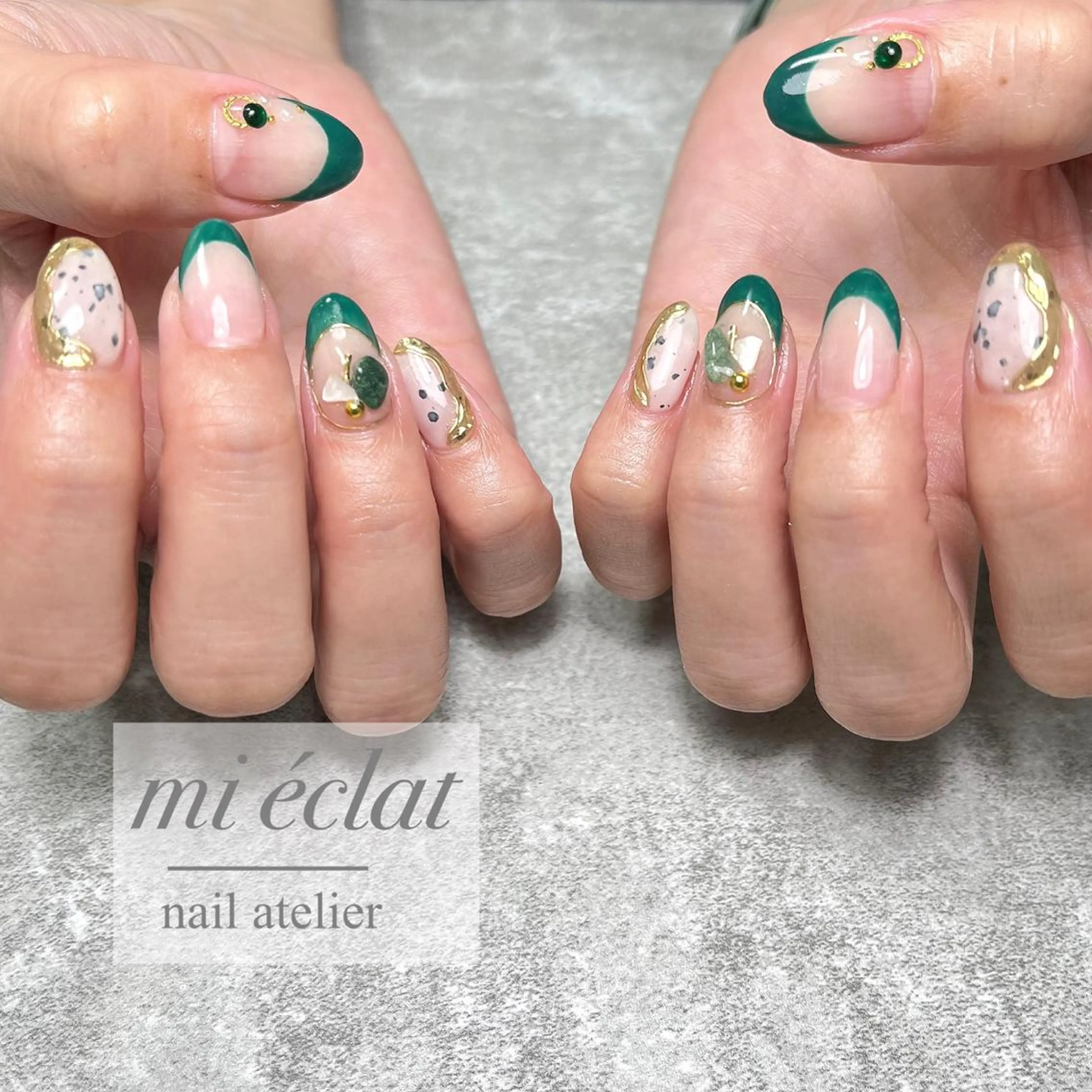 ネイル アートネイル ブラウン チークネイル フットネイル フレンチネイル mi éclat ミ エクラのネイルデザイン