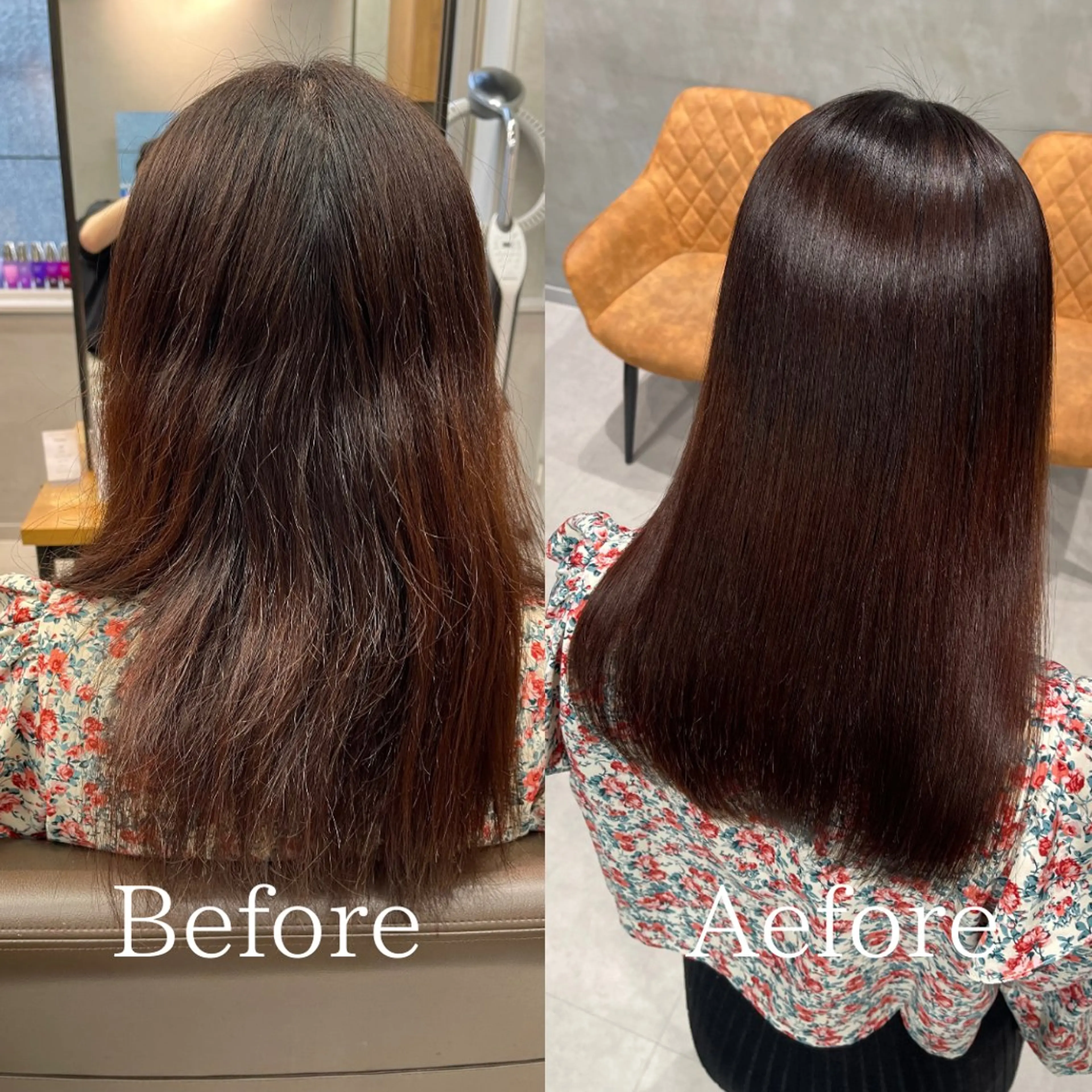 セミロング パーマ くせ毛 縮毛矯正 縮毛矯正 charm《銀座》 ヘアセット/縮毛矯正のヘアスタイル