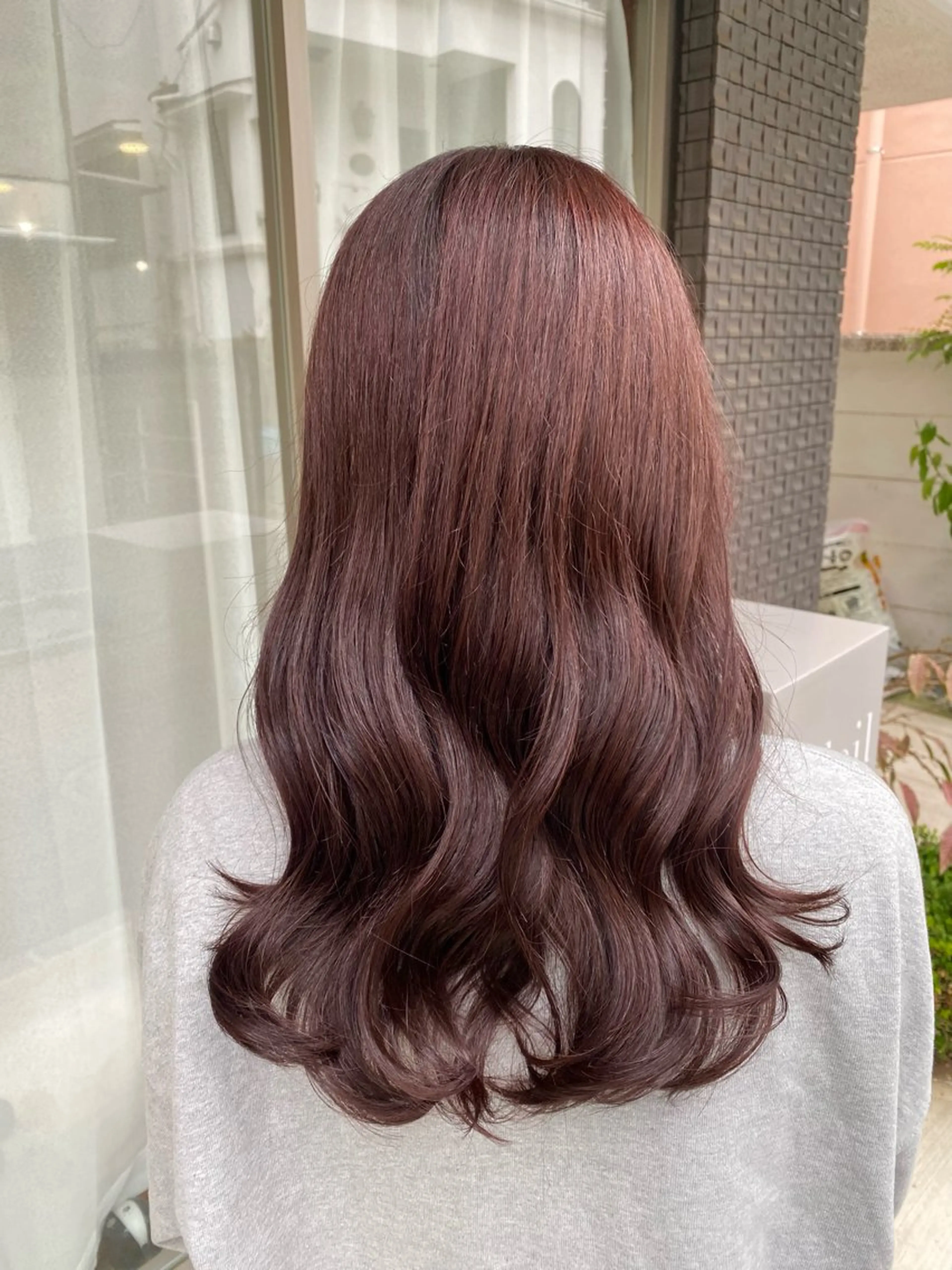 セミロング カラー ブラウンカラー ピンクカラー ピンクブラウン カット ヘアカラー トリートメント グレージュ/レイヤー /韓国ヘア/RISAのヘアスタイル