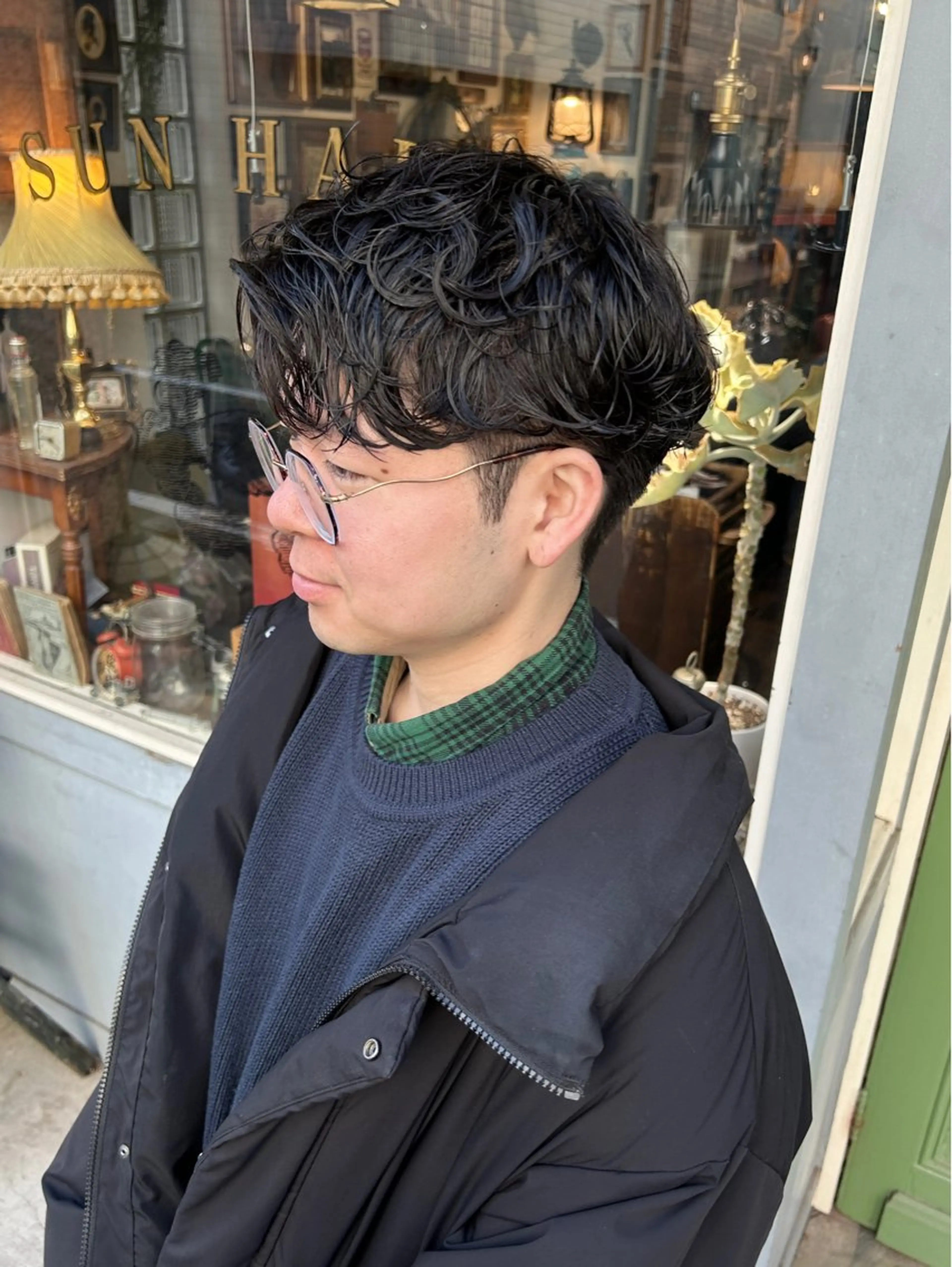 ショート パーマ メンズ メンズパーマ カット パーマ 清水千優/パーマ/透 明感カラー/メンズのヘアスタイル