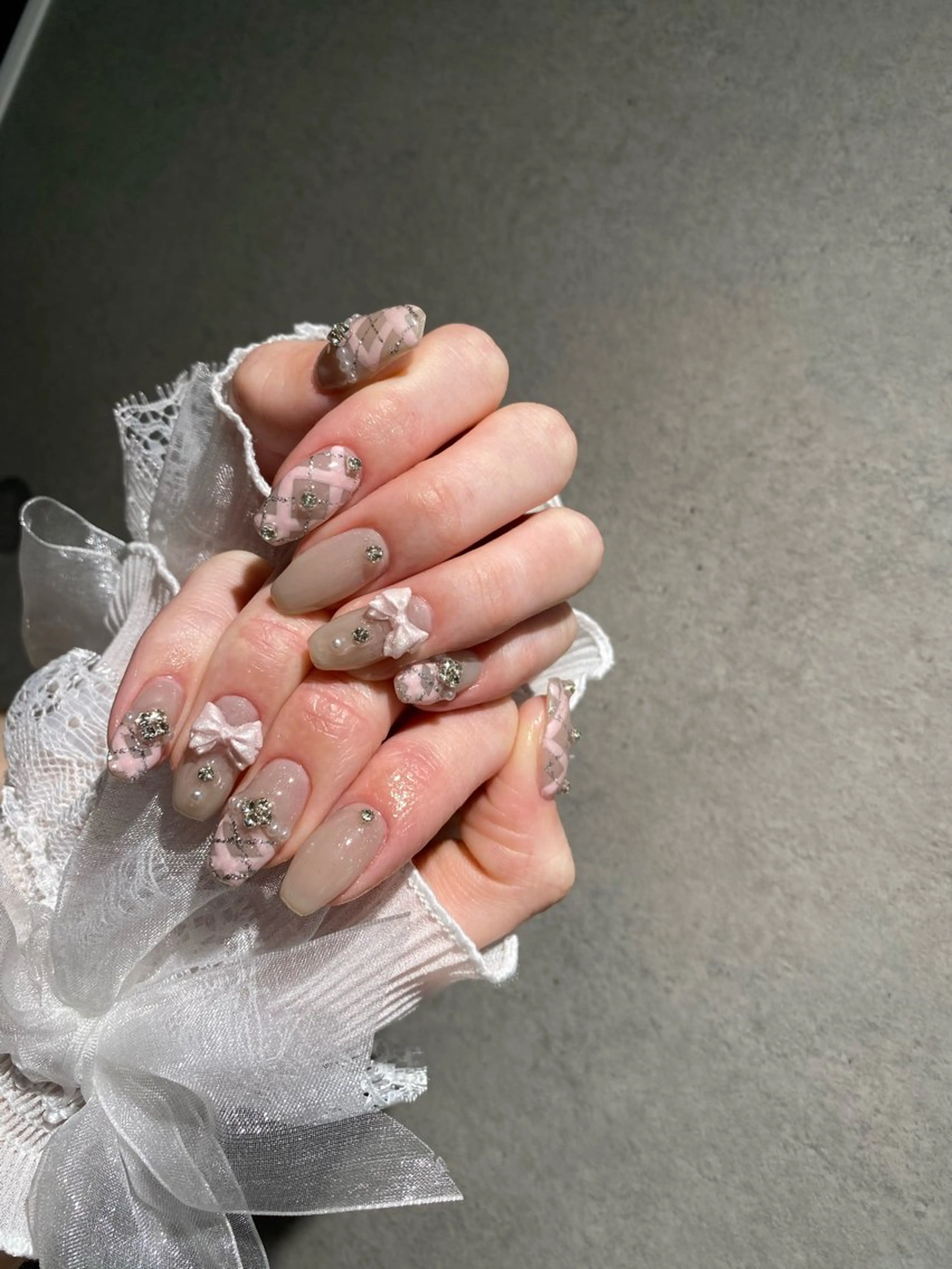 ネイル I-nailロング /ワンホン/キラキラのネイルデザイン