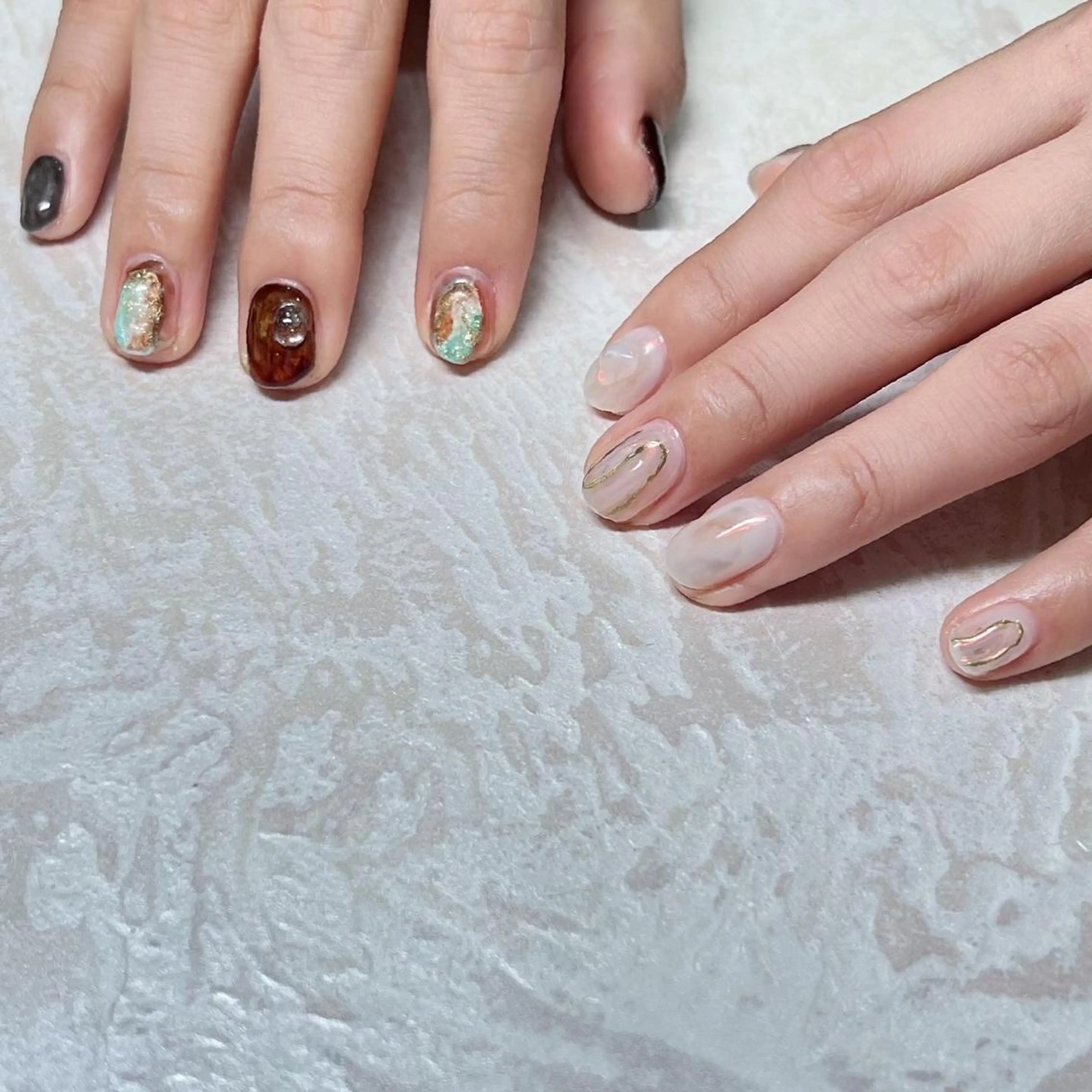 ネイル マグネットネイル ニュアンスネイル ショートネイル gemickle nailのネイルデザイン