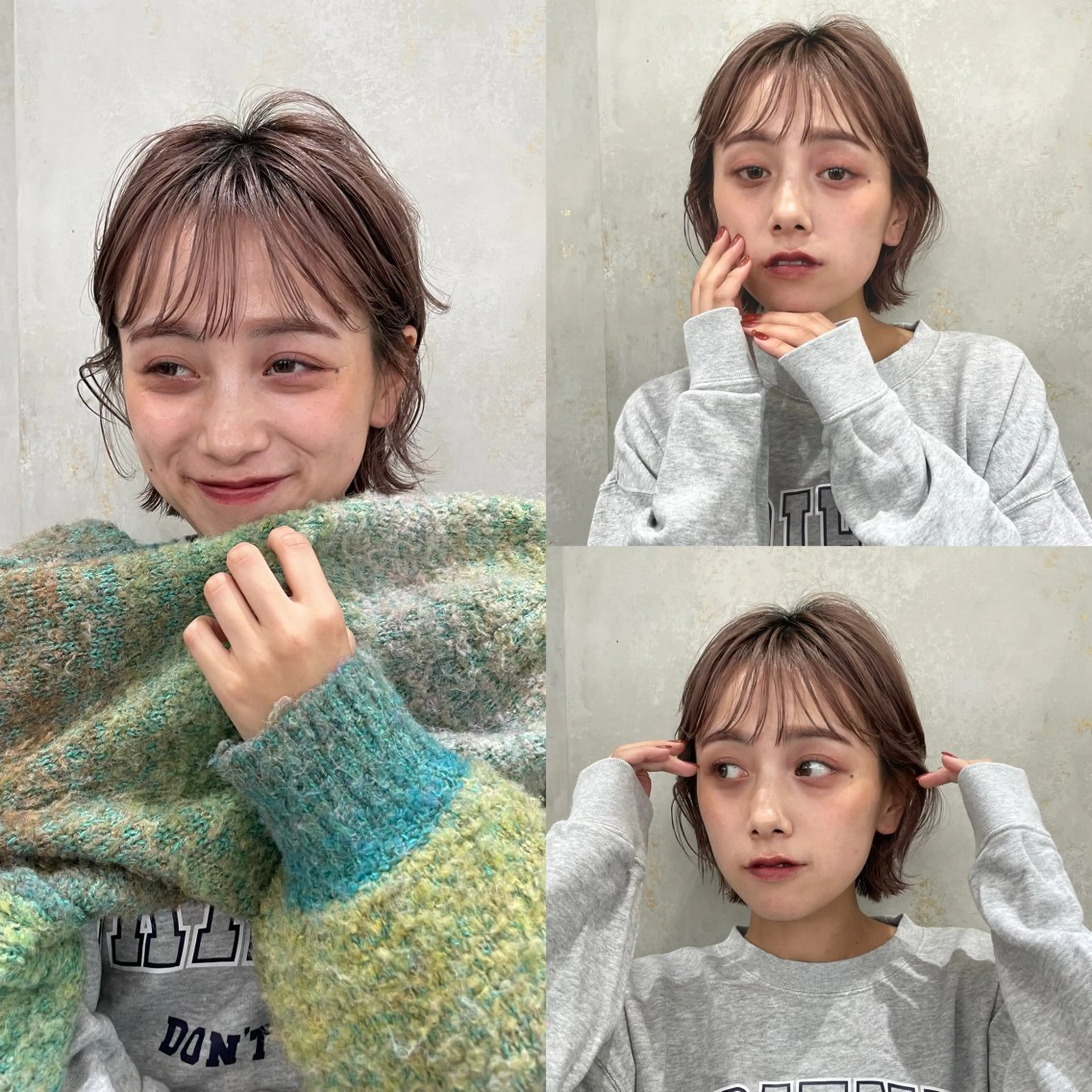 ショート カット ヘアカラー 縮毛矯正 トリートメント 💖ボブ/髪質改善 顔周りレイヤー/ユイのヘアスタイル