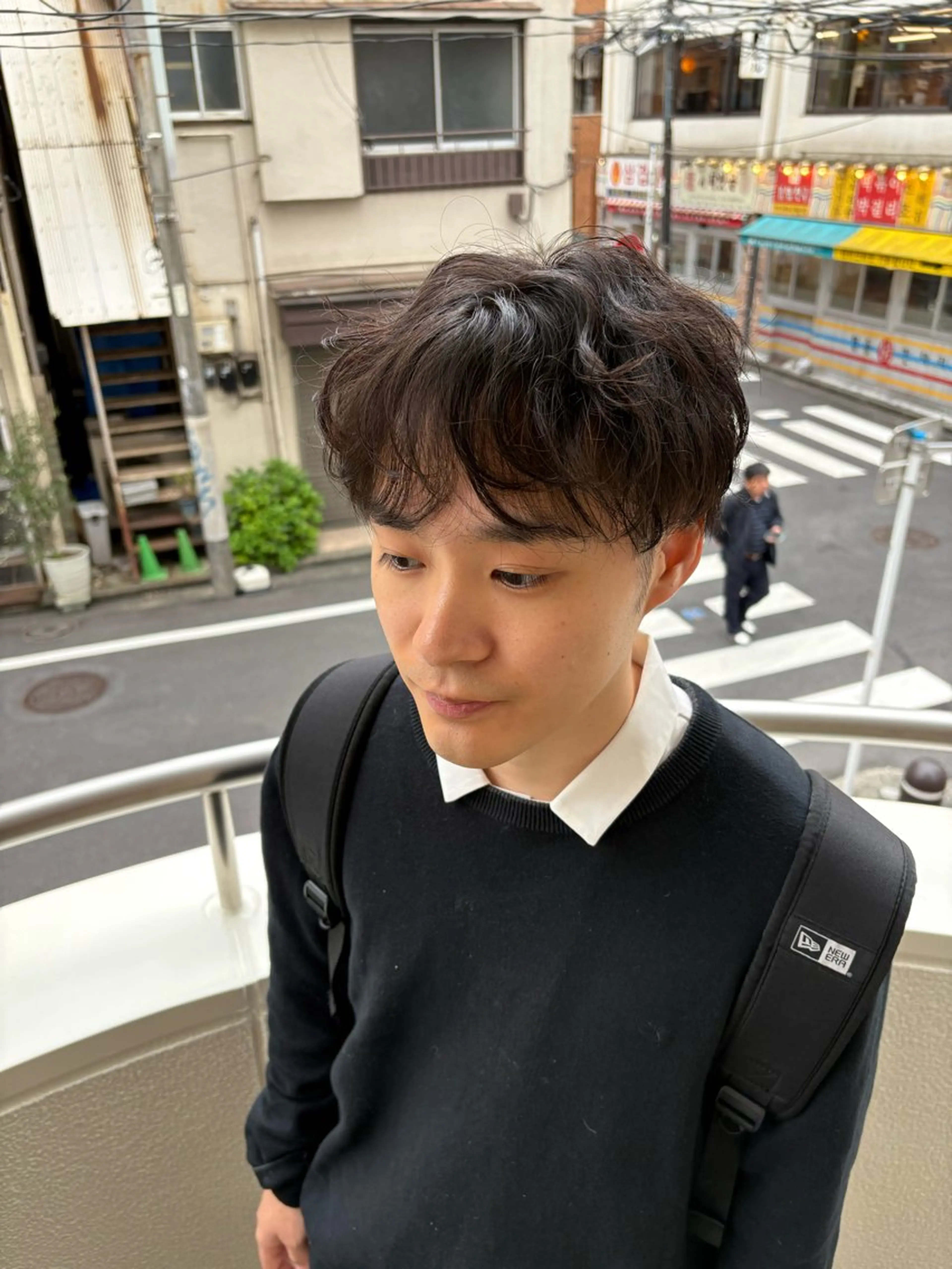 パーマ メンズ カット パーマ トリートメント メンズ特化韓国ヘア シャドウパーマのヘアスタイル