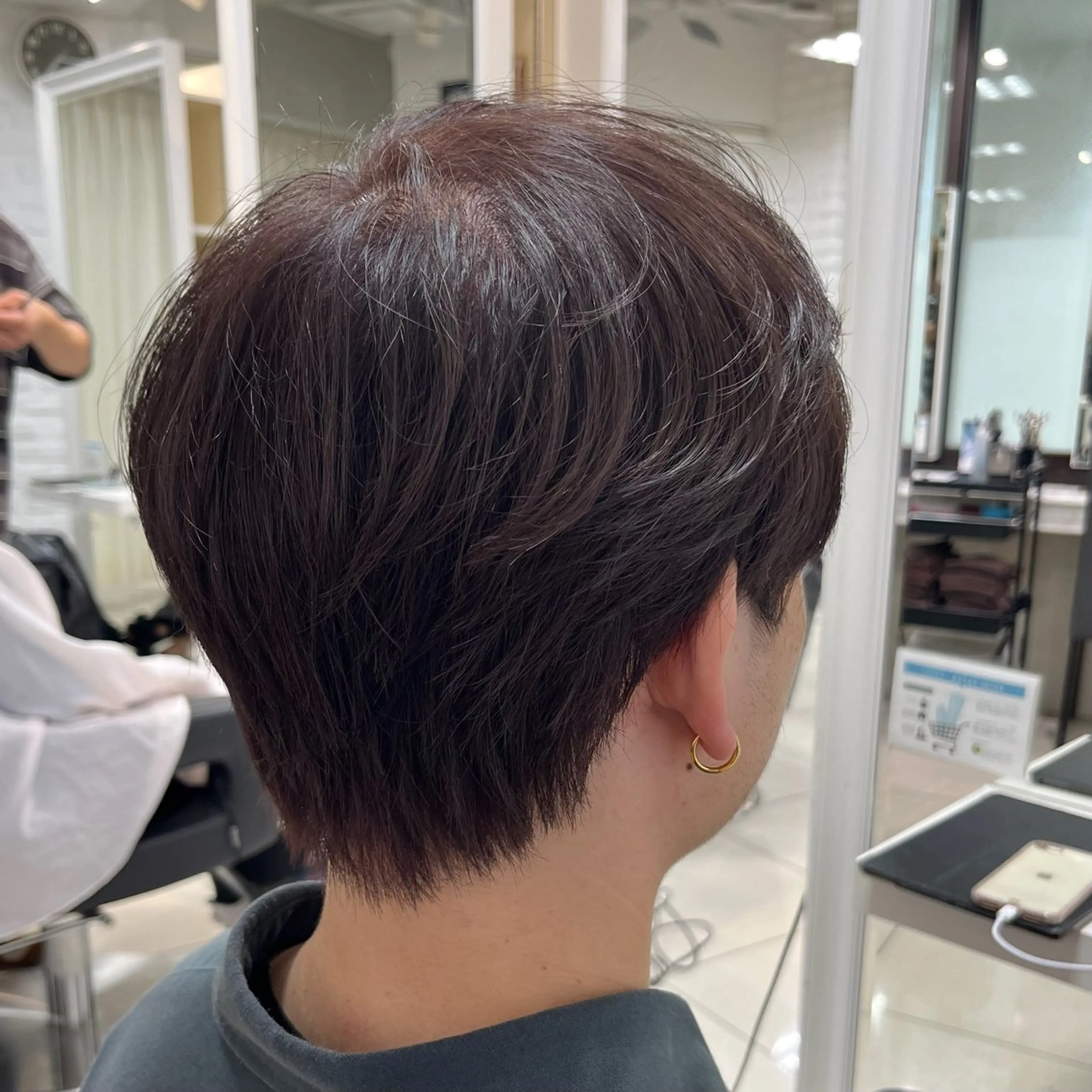 ショート カラー メンズ メンズブリーチ マッシュ ブリーチ ブラウンカラー マロンブラウン カット ヘアカラー トリートメント 【メンズ縮毛矯正/ Ryokaのヘアスタイル