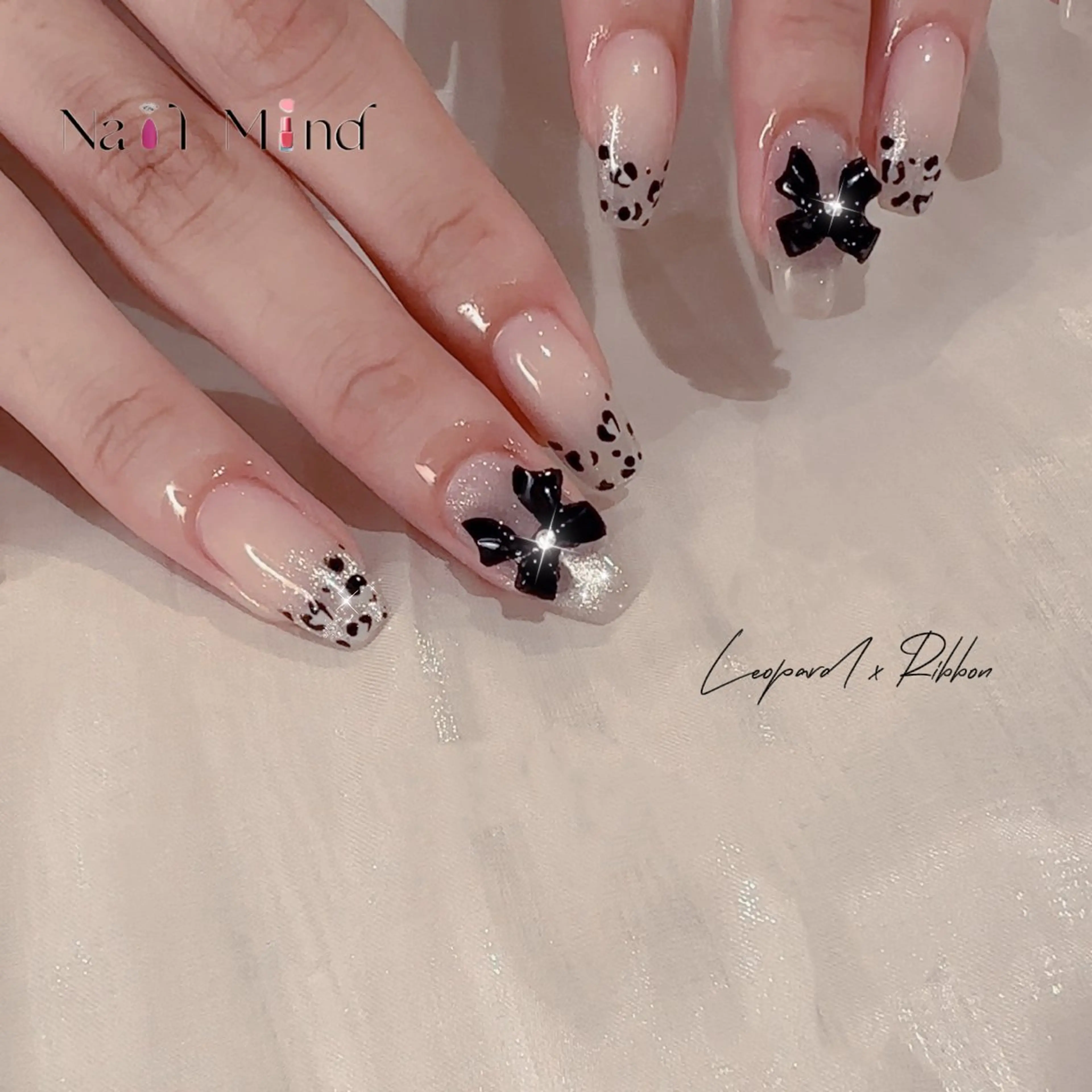 ネイル アニマル柄 リボン ハンドネイル Nail Mind (NaONail）のネイルデザイン