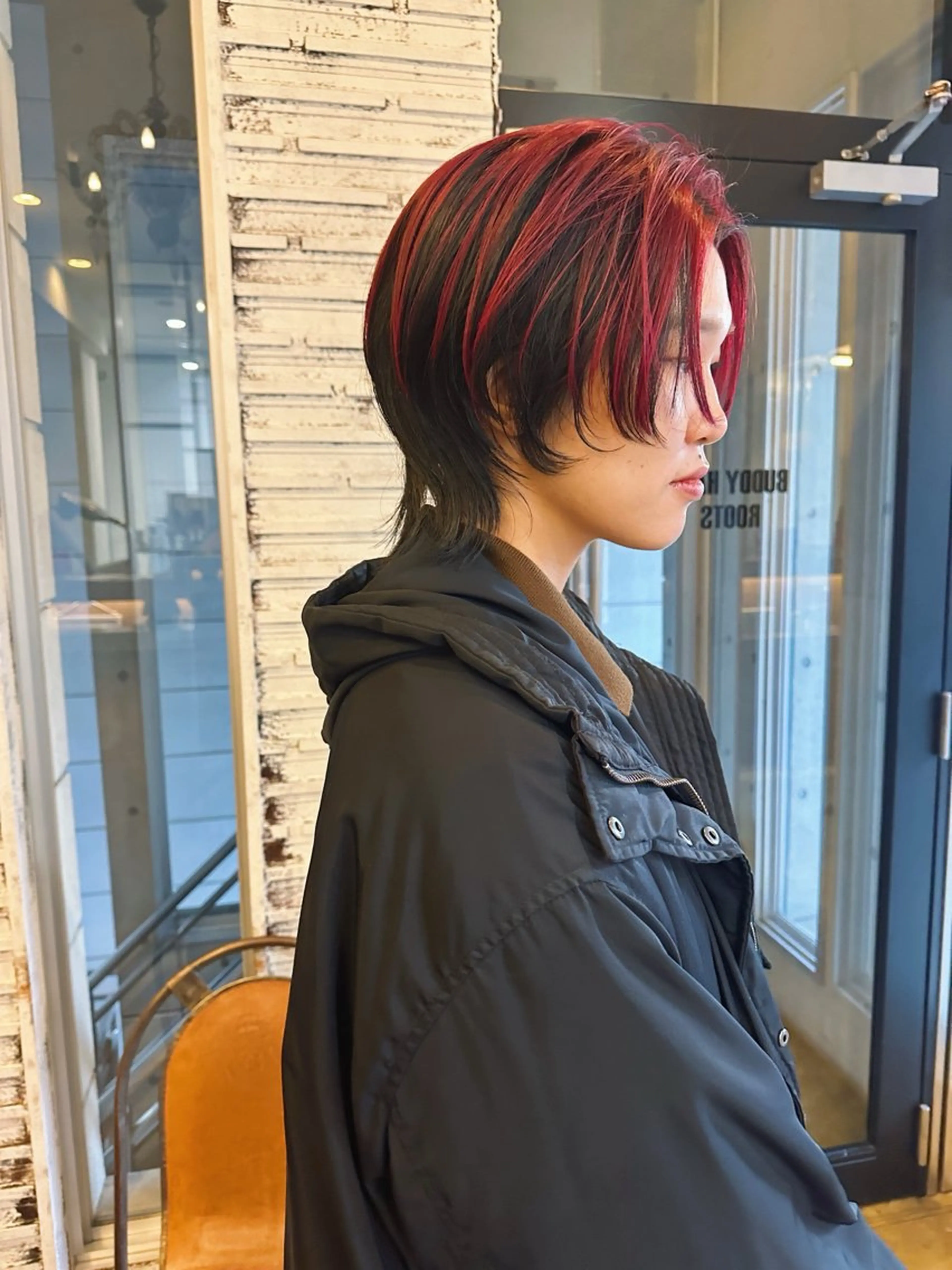 ミディアム カラー デザインカラー ダブルカラー レイヤーカット ウルフカット ヘアカラー 🌈村松滉太髪質改善 レイヤーカット🌈のヘアスタイル