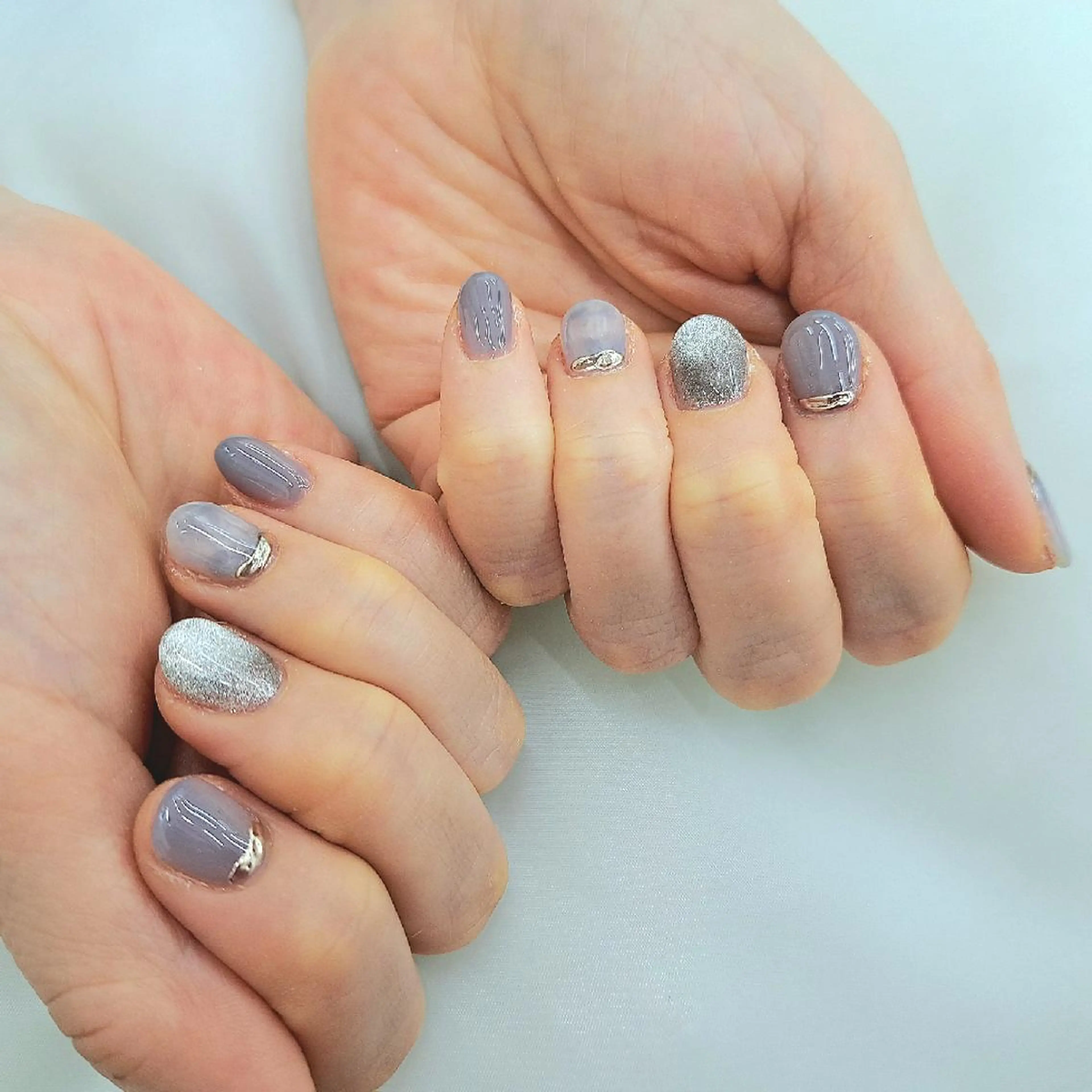 ネイル ブルー マグネットネイル ニュアンスネイル ハンドネイル Bianca八王子 まえさだのネイルデザイン