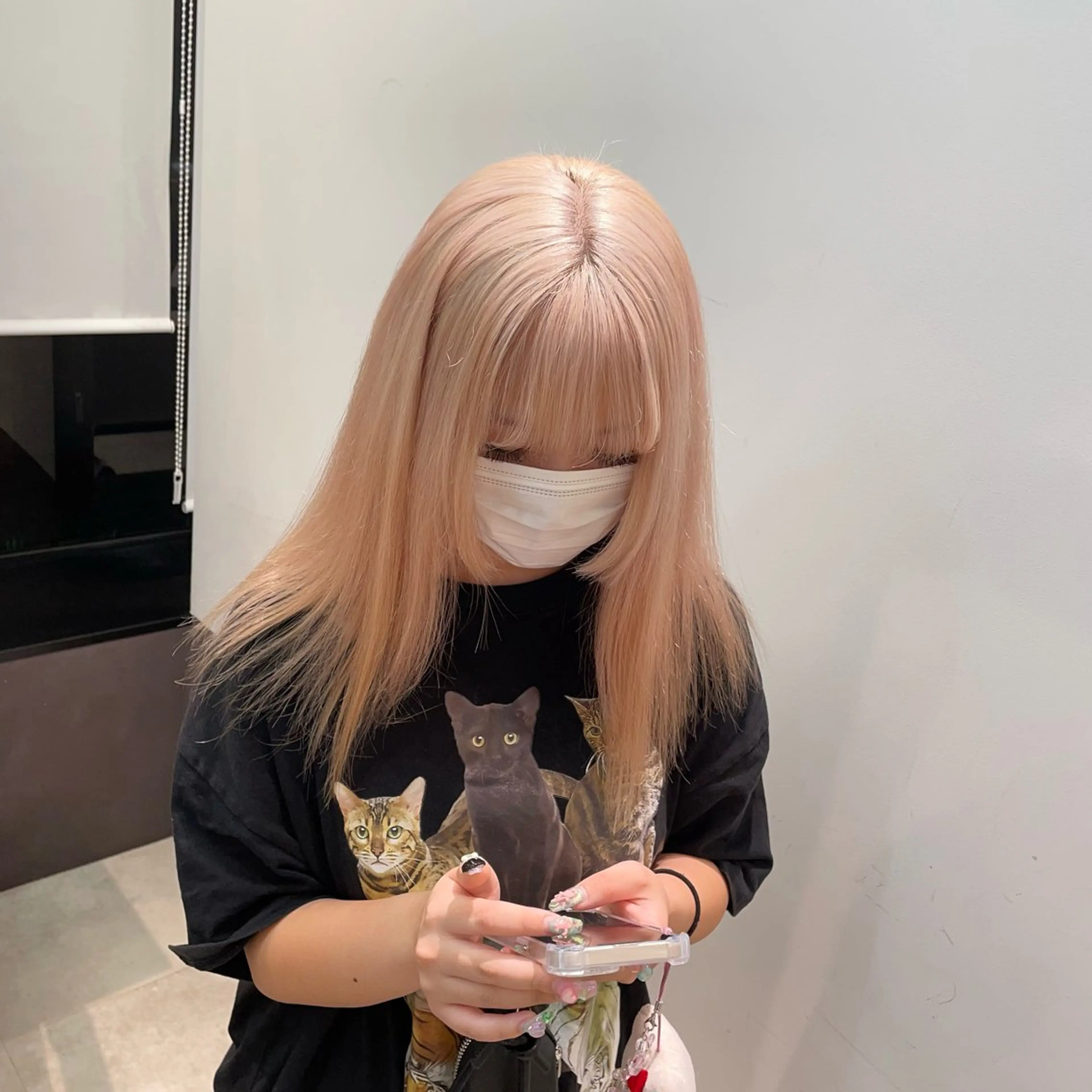 ミディアム ボブ 髪質改善 ヘアカラー 顔周りレイヤー/新宿 /モテ艶カラー/航介のヘアスタイル