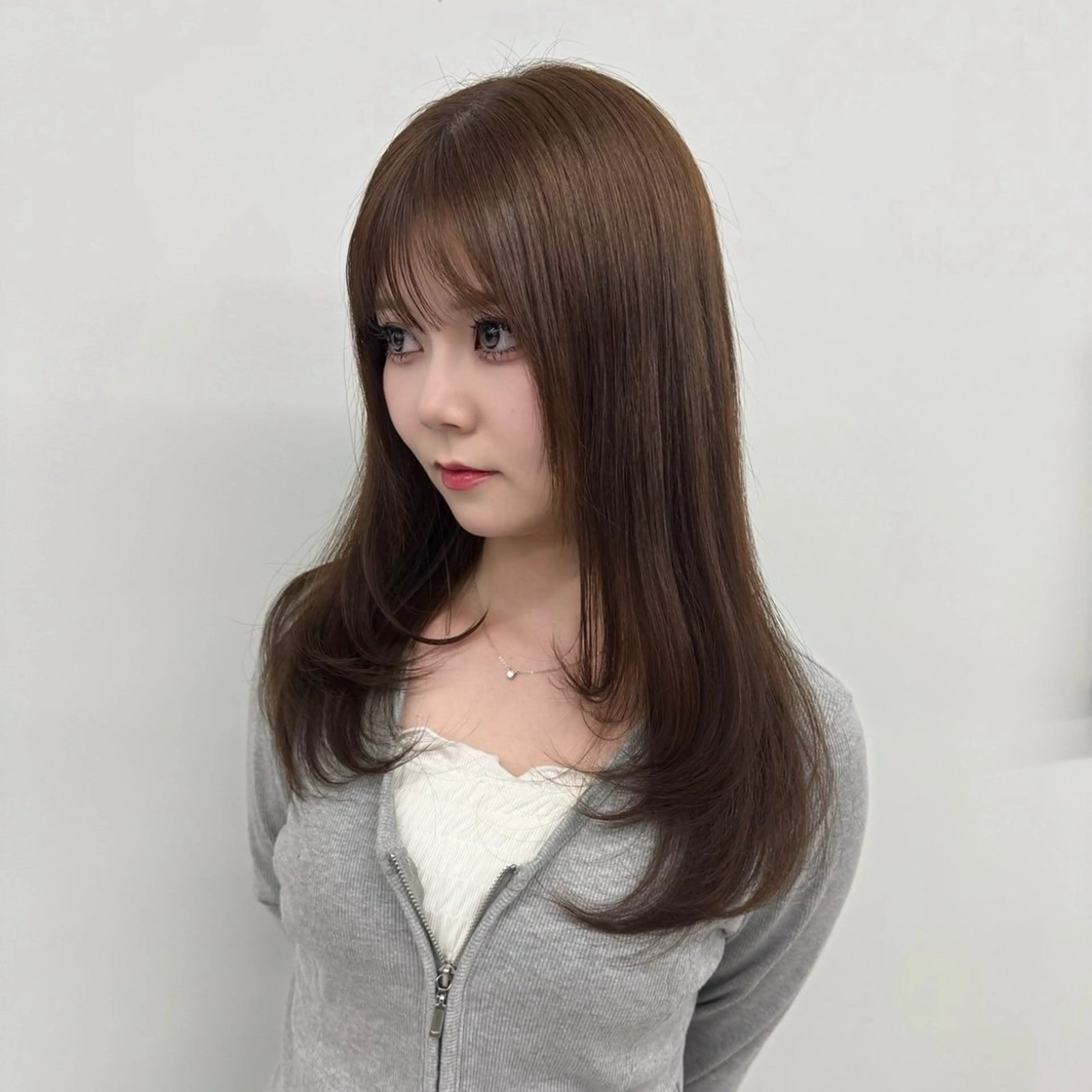 ロング カラー ブリーチ ブラウンカラー ダブルカラー ブリーチなしカラー 顔まわりレイヤー カット ヘアカラー トリートメント ハイトーン/エクステ /韓国ヘアKENTAのヘアスタイル