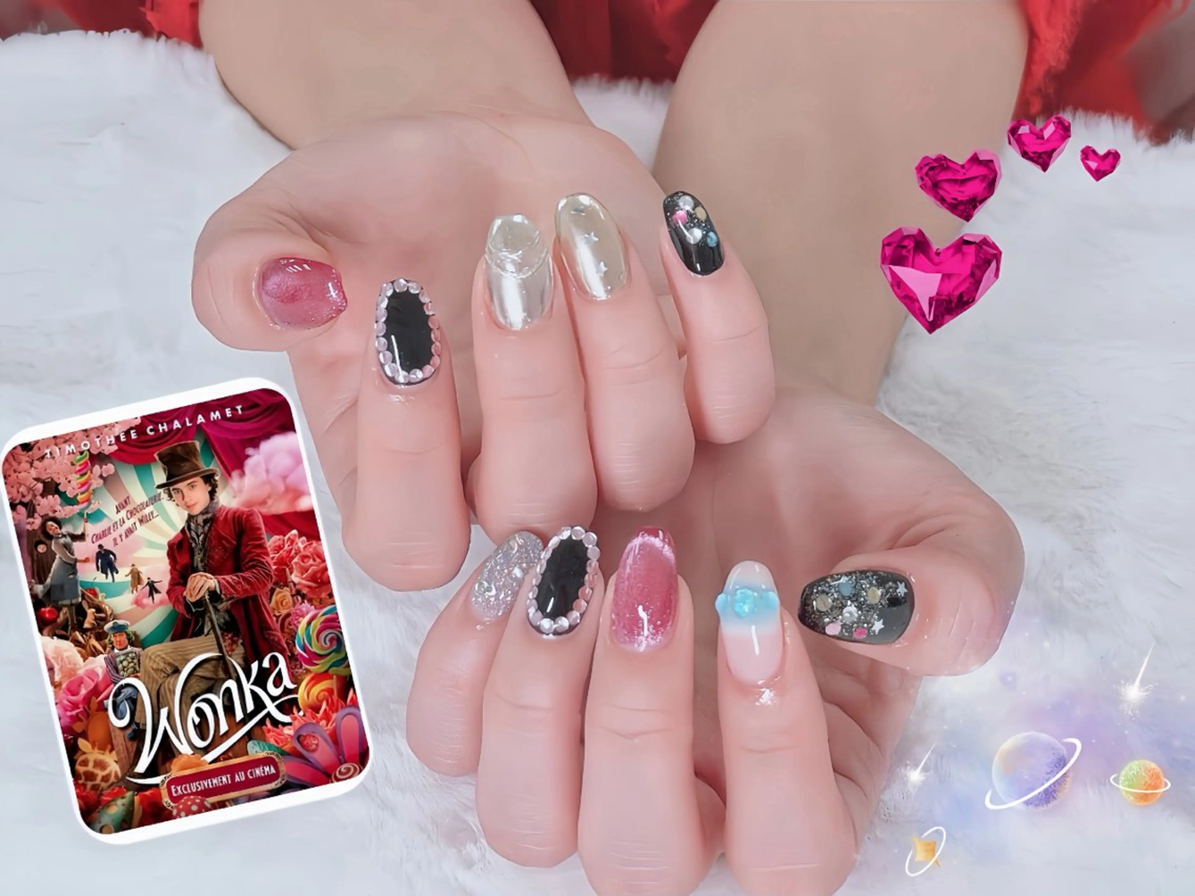 ネイル 長さ出し ジェルネイル 韓国ネイル マグネットネイル 持ち込み Egao Nail錦糸町店のネイルデザイン