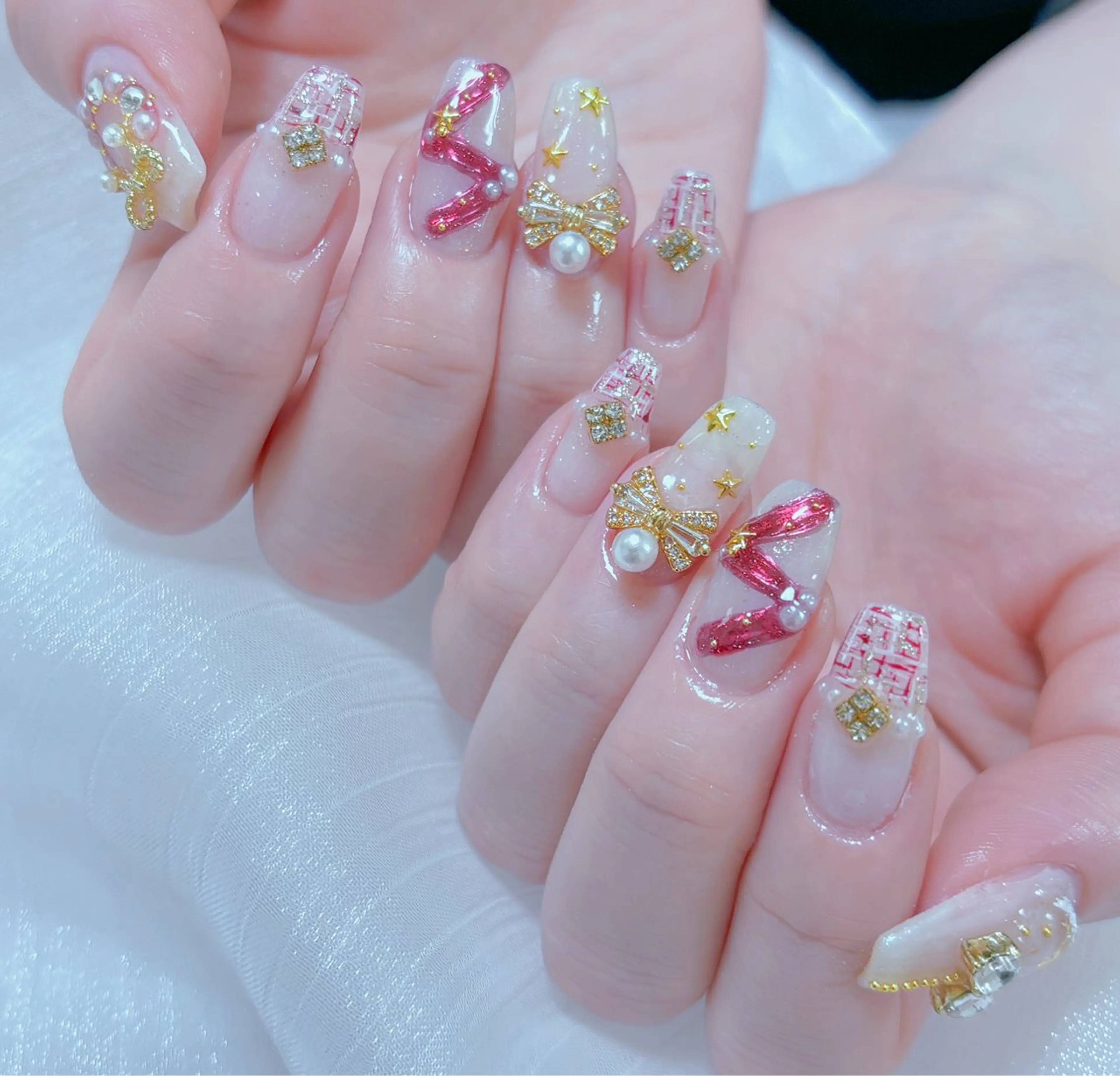 🌹🌹🌈【チップ長さ出し】10本高級パーツ付け放題コース【オフなし】の写真