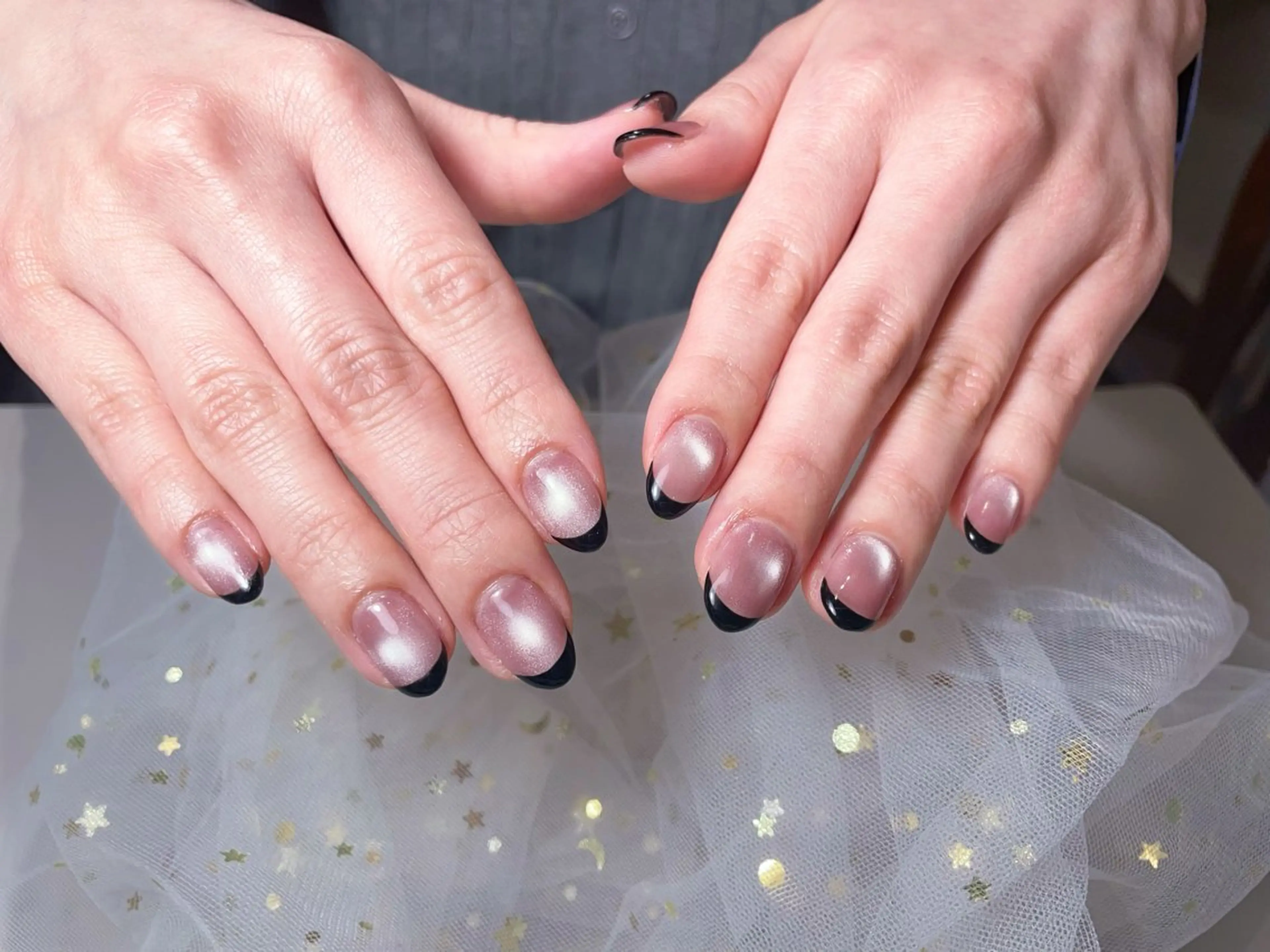 ネイル フレンチネイル マグネットネイル マグネットフレンチ U.MI Nail Salonのネイルデザイン