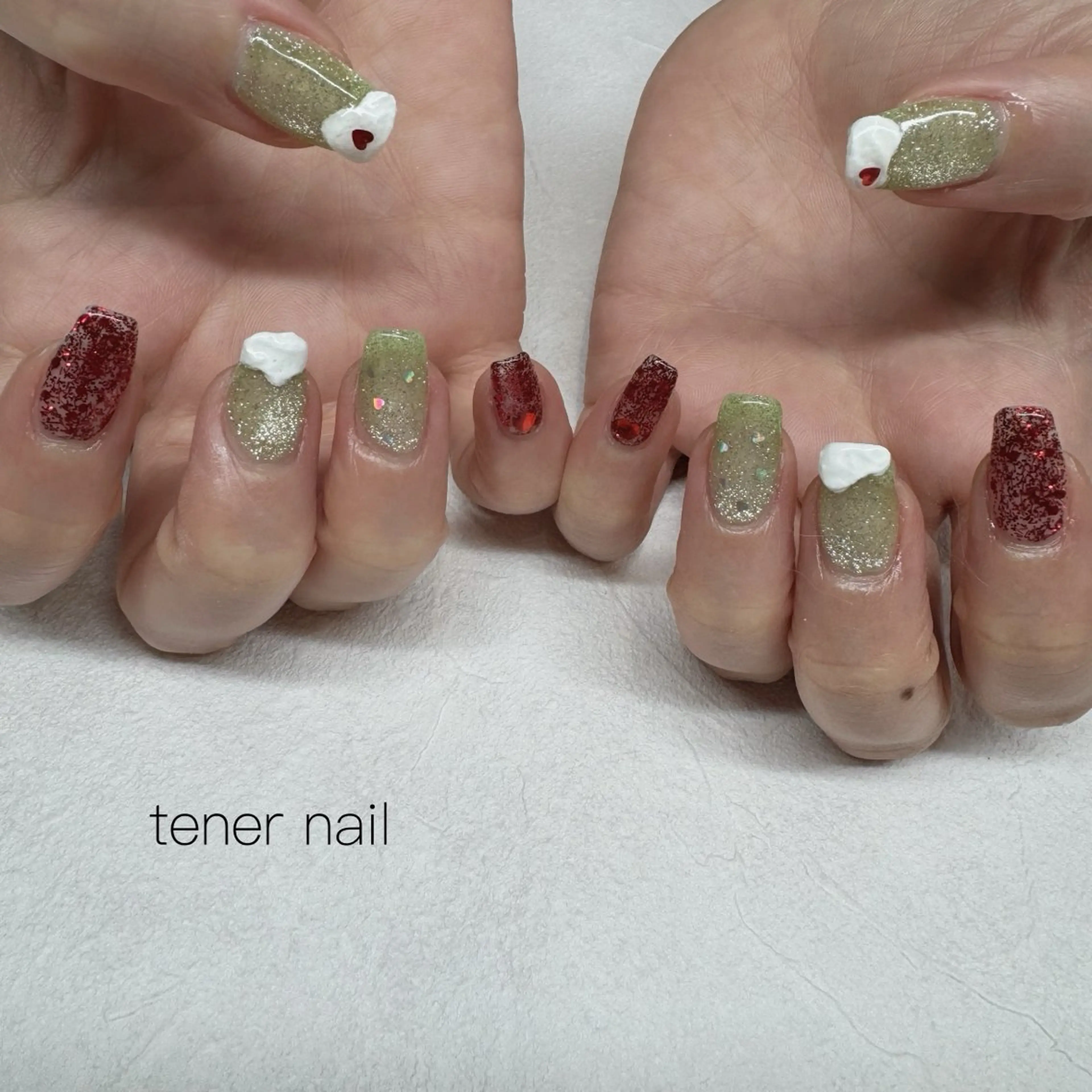 ネイル 冬ネイル クリスマス ハンドネイル テネルネイル tener nailのネイルデザイン