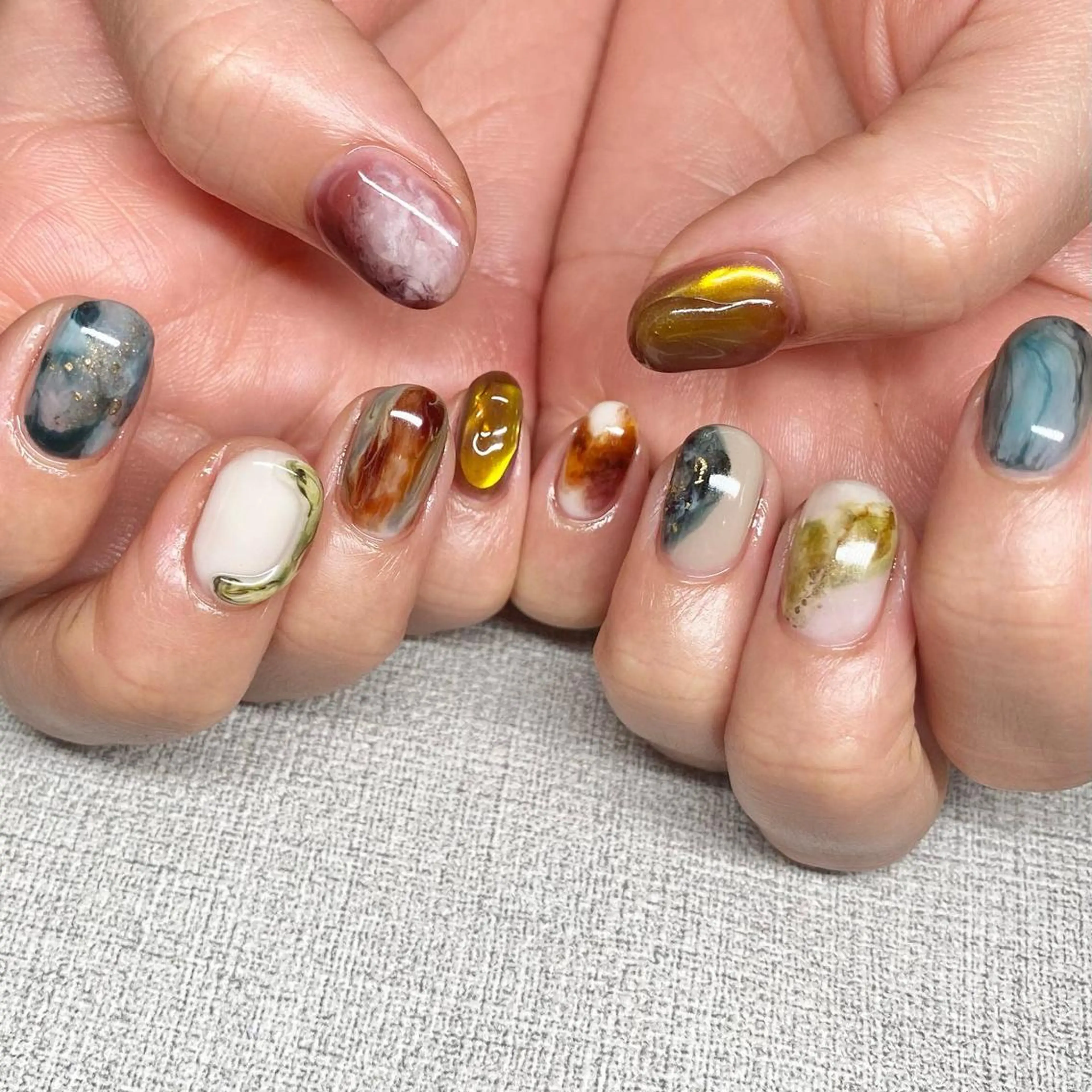 ネイル アートネイル ニュアンスネイル 冬ネイル ハンドネイル 山田 貴子のネイルデザイン