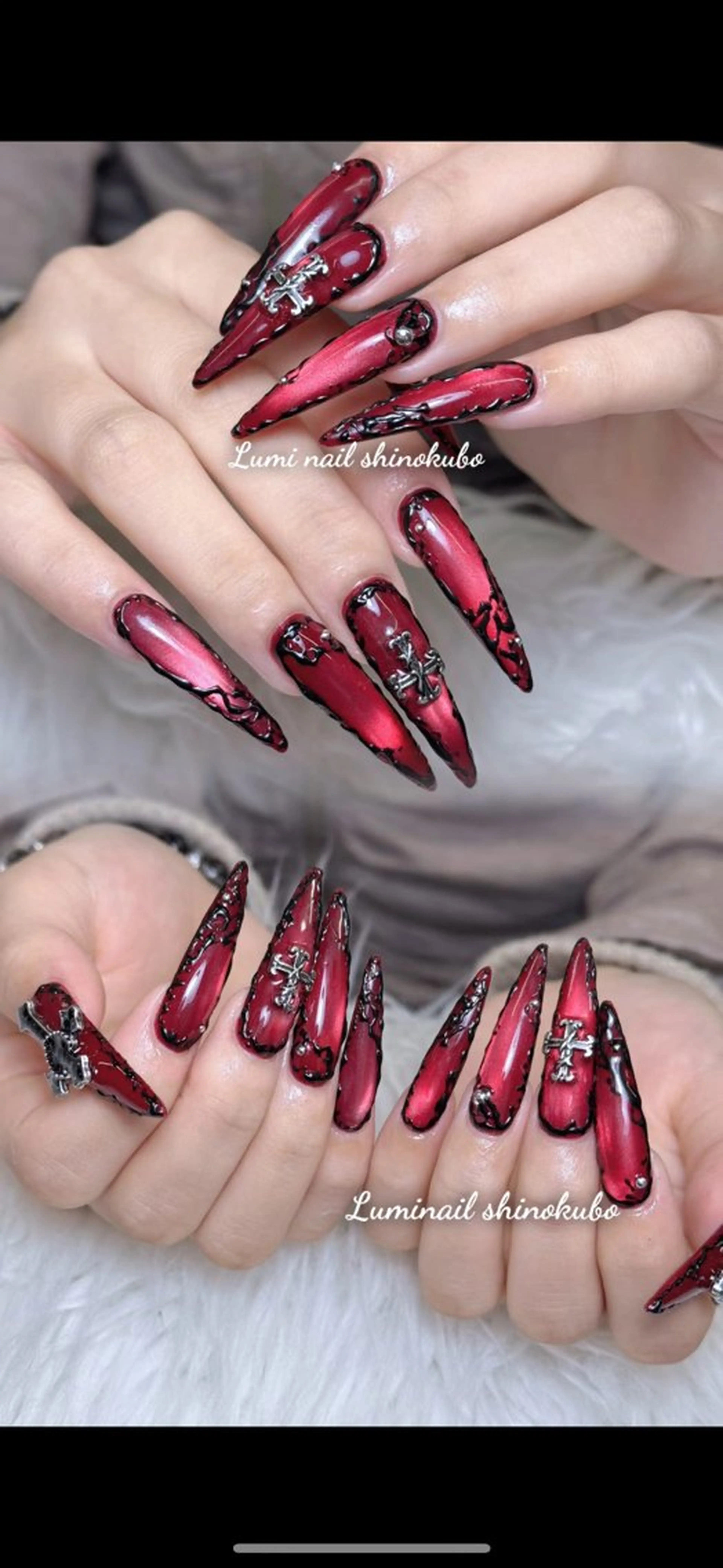 ネイル オーロラネイル チークネイル 長さ出し フレンチネイル 韓国ネイル ハンドネイル Lumi Shinokuboのネイルデザイン