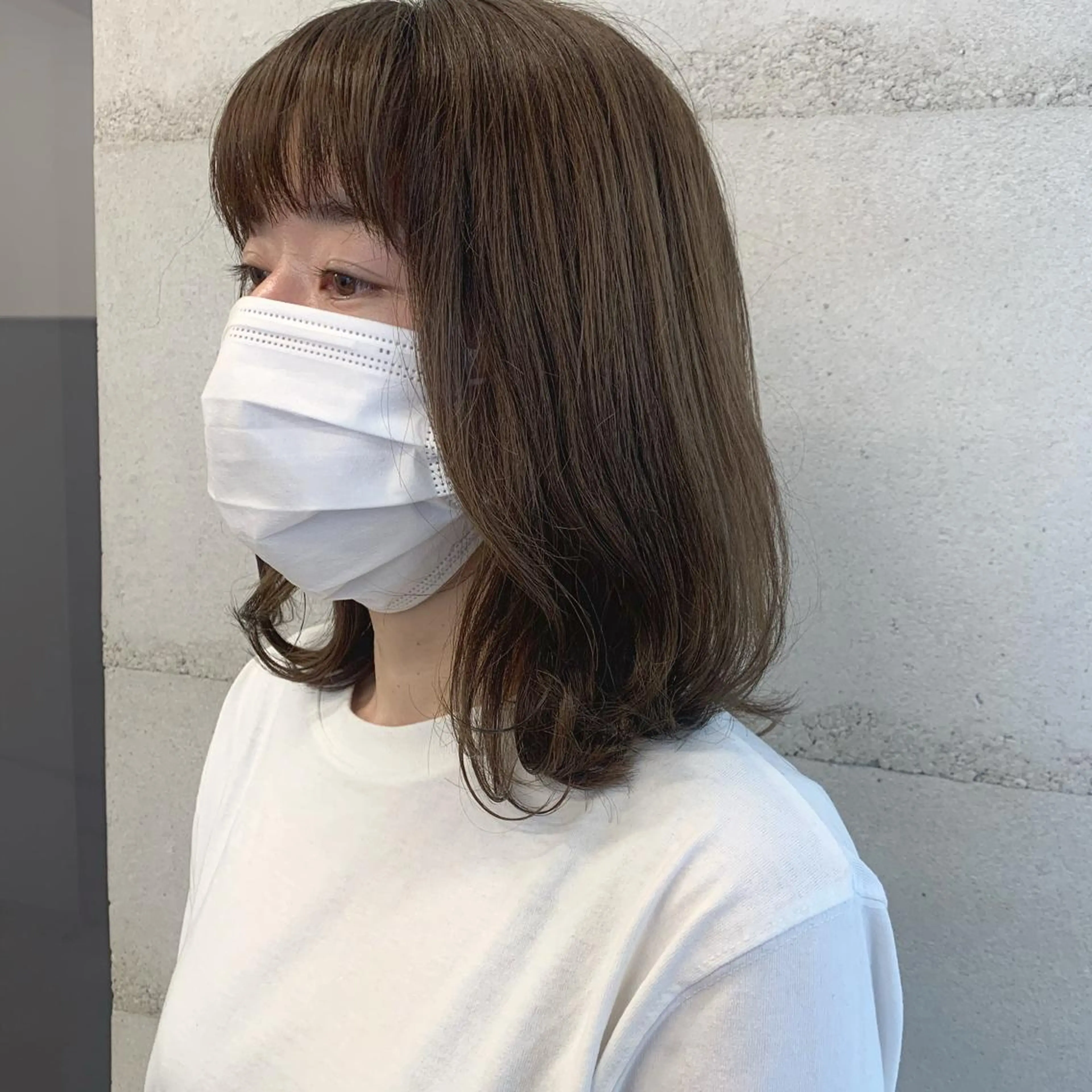 ミディアム カラー 透明感/オリーブ/ グレージュ/YUKAのヘアスタイル