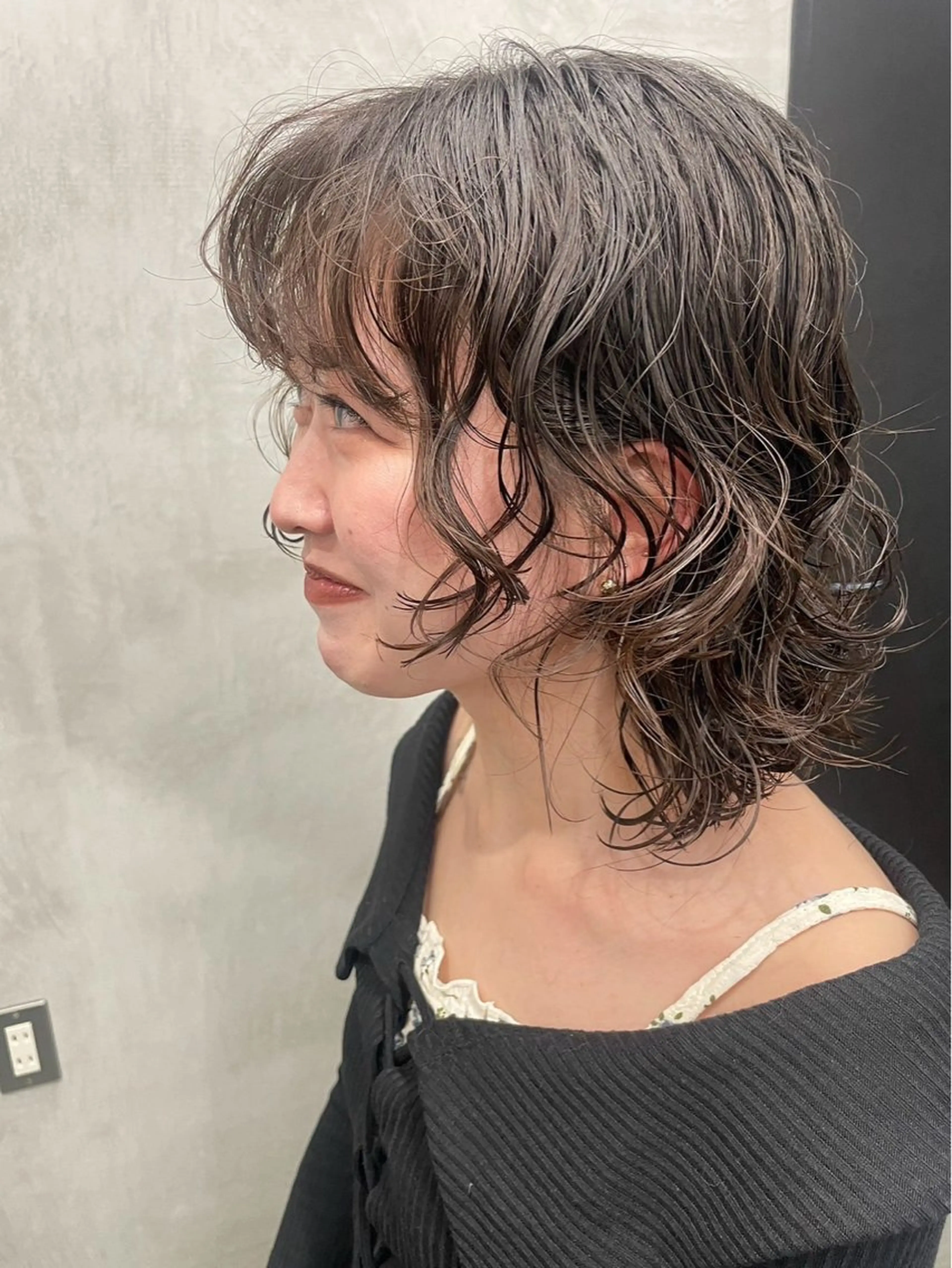 ミディアム パーマ メンズ特化×女性 施術◎清水 真之介のヘアスタイル