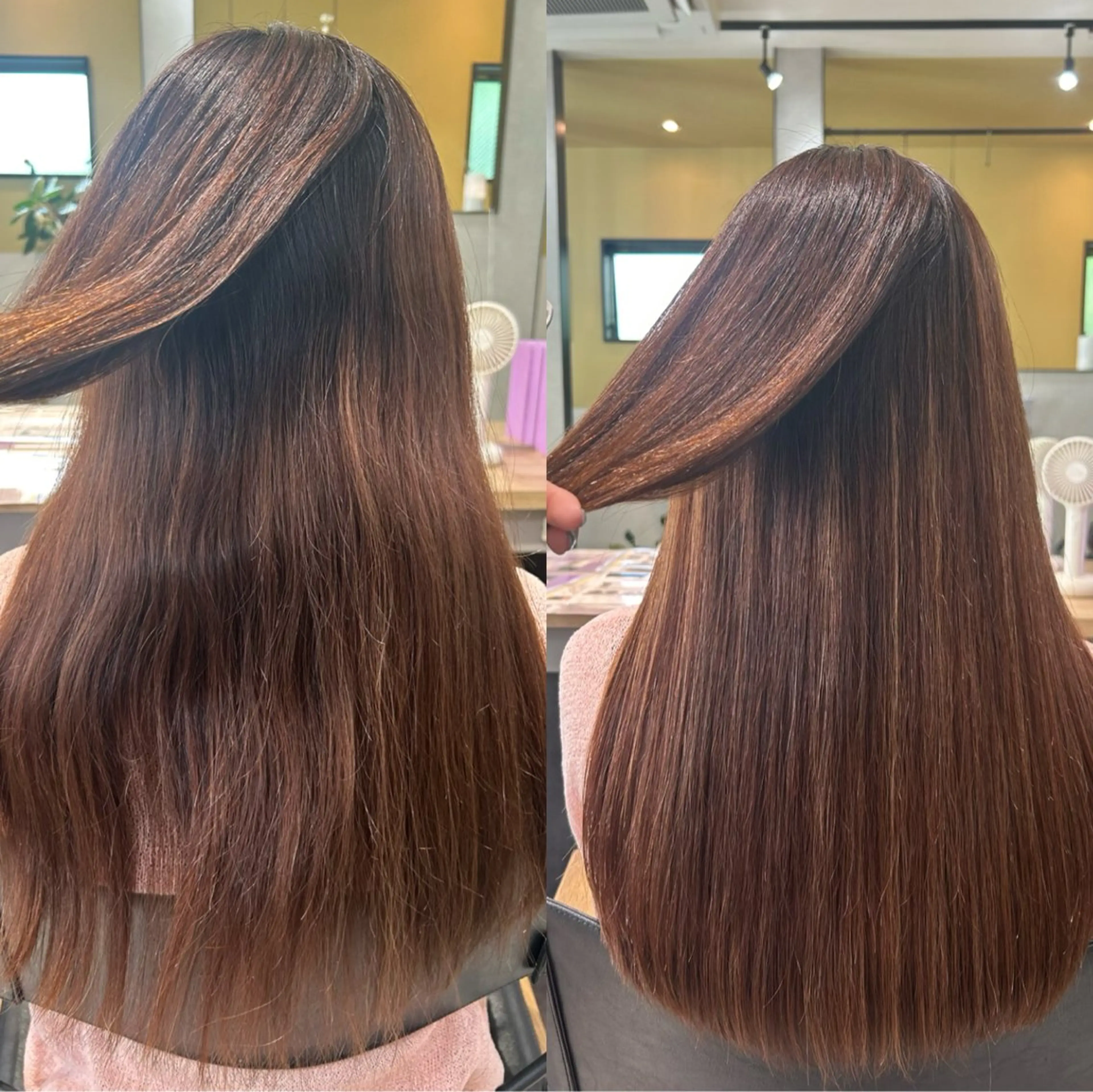 ロング パーマ 髪質改善 ストレートパーマ カット 縮毛矯正 トリートメント hub hair レイヤー/透明感のヘアスタイル